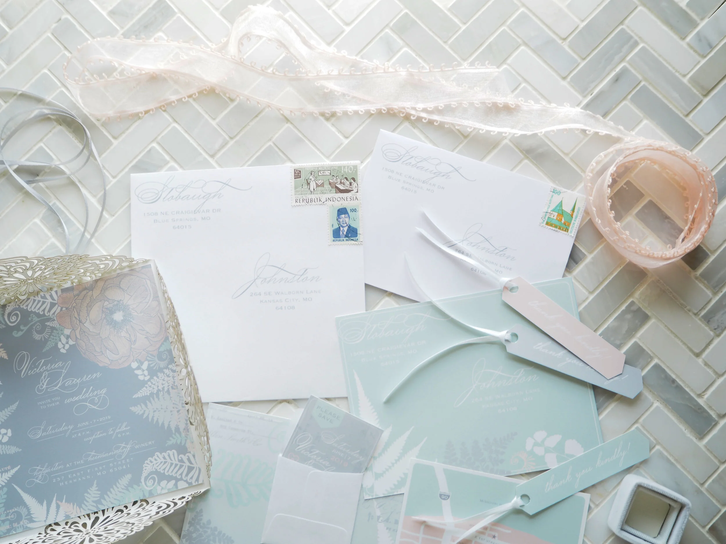 Moroccan & Peony Fern Invitation Suit