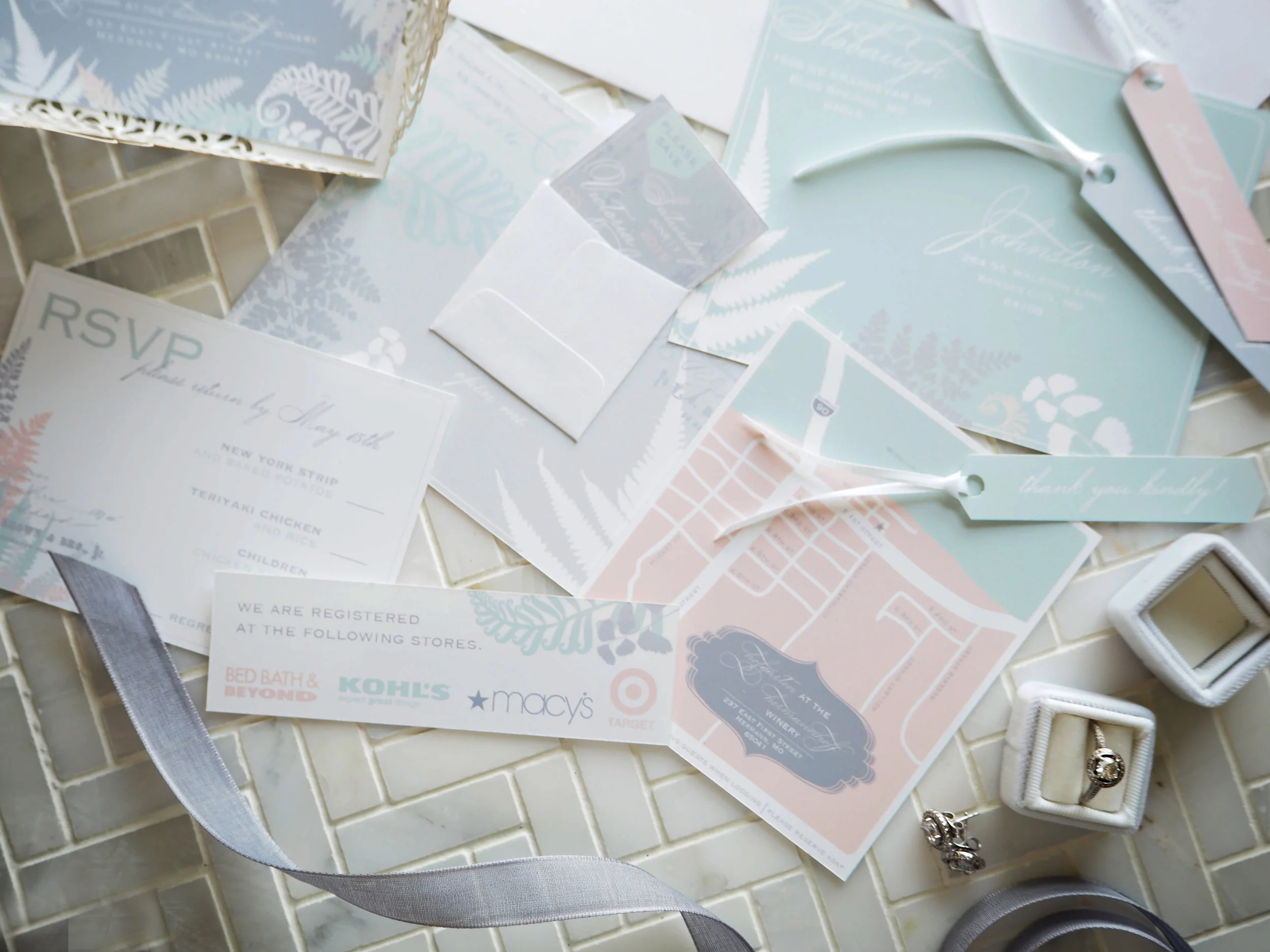 Moroccan & Peony Fern Invitation Suit