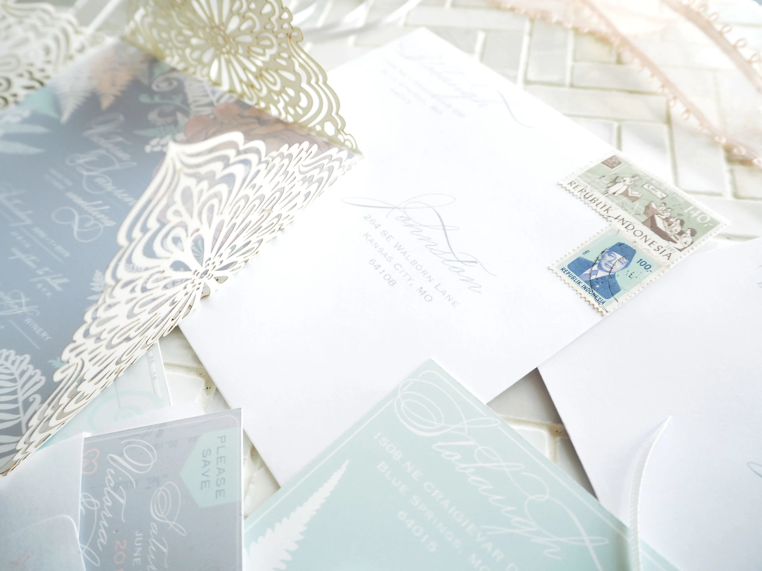 Moroccan & Peony Fern Invitation Suit