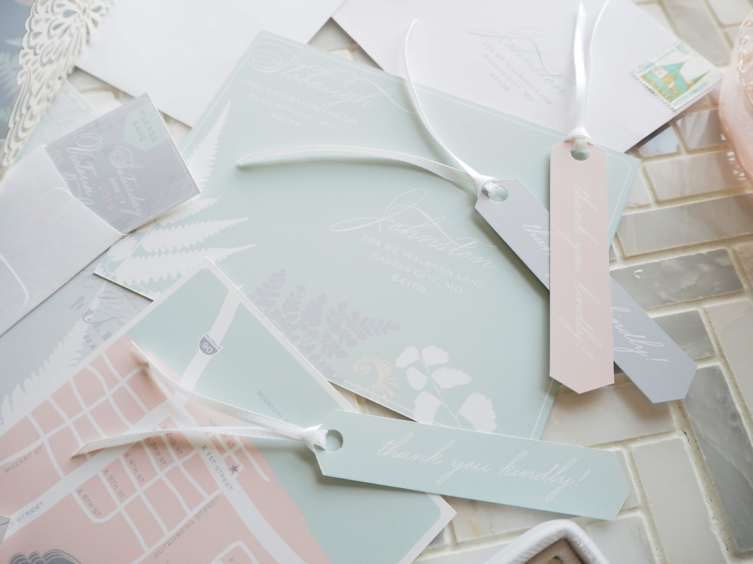 Moroccan & Peony Fern Invitation Suit