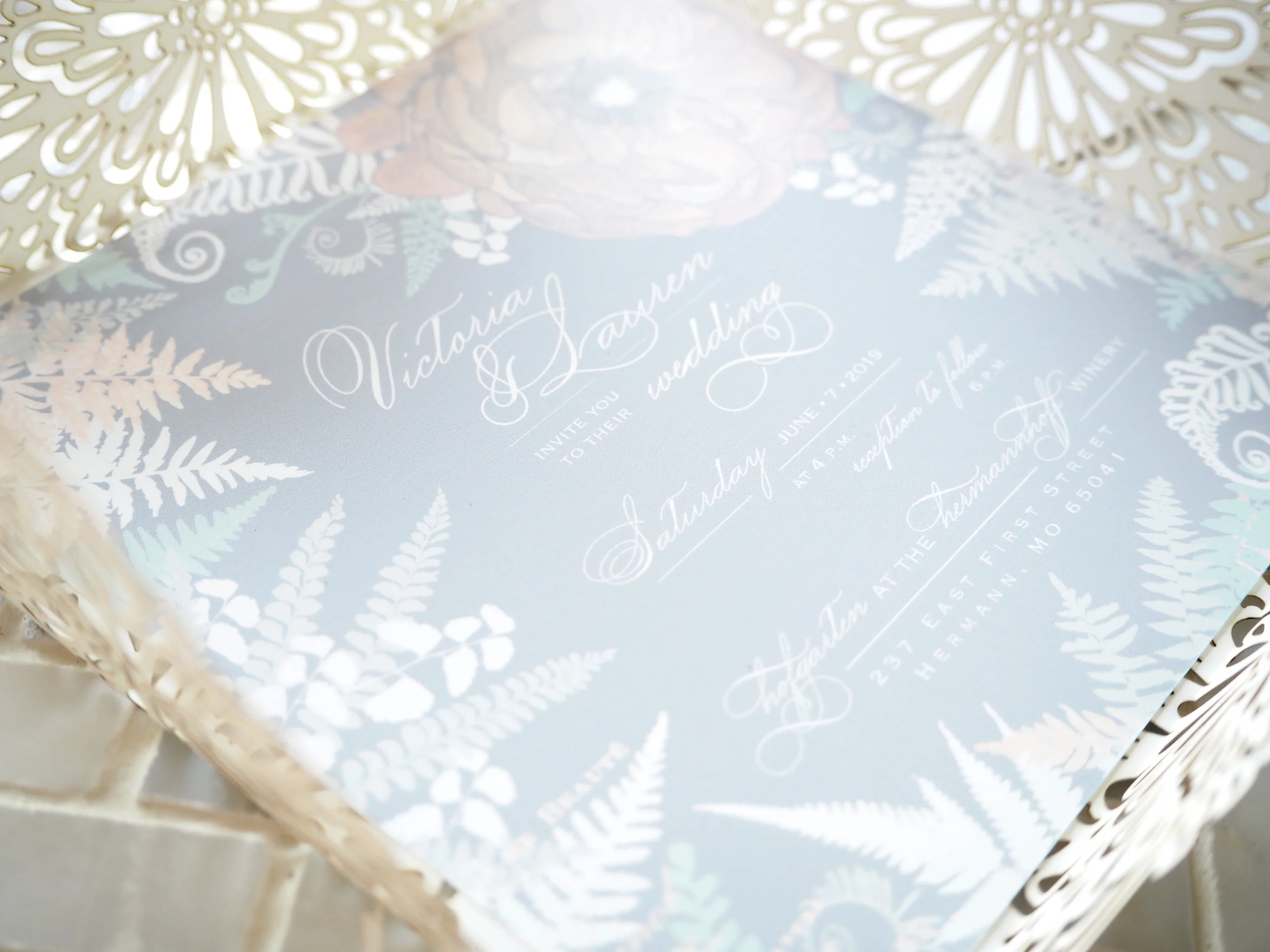 Moroccan & Peony Fern Invitation Suit