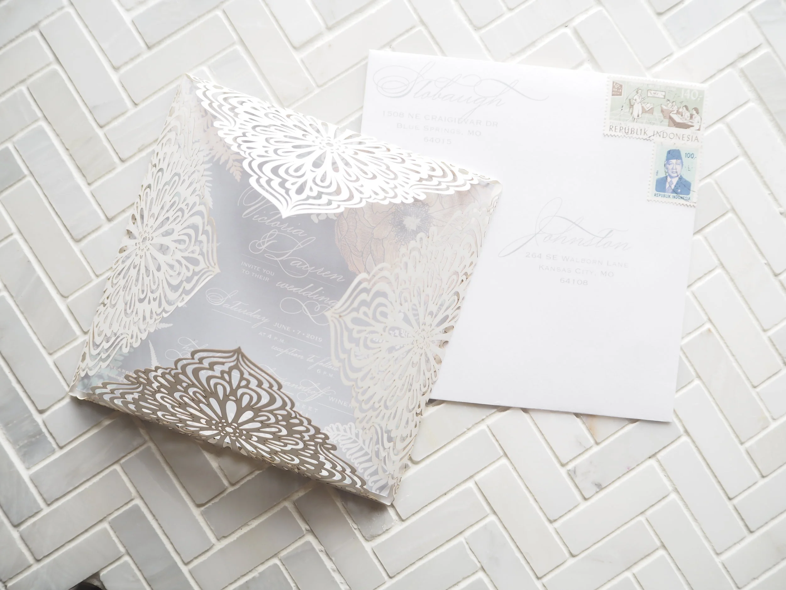 Moroccan & Peony Fern Invitation Suite 