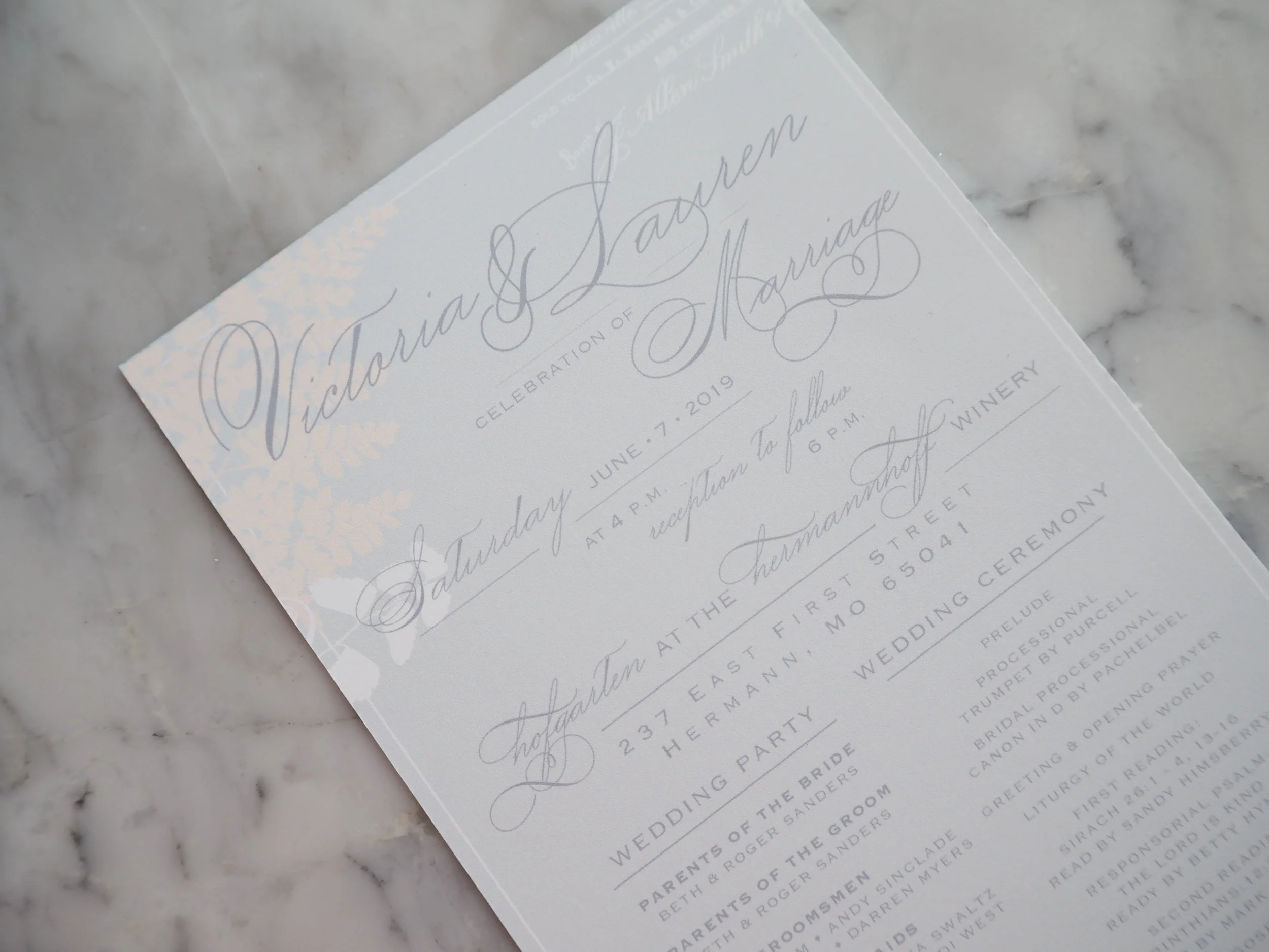 Ceremony Program Peony Fern