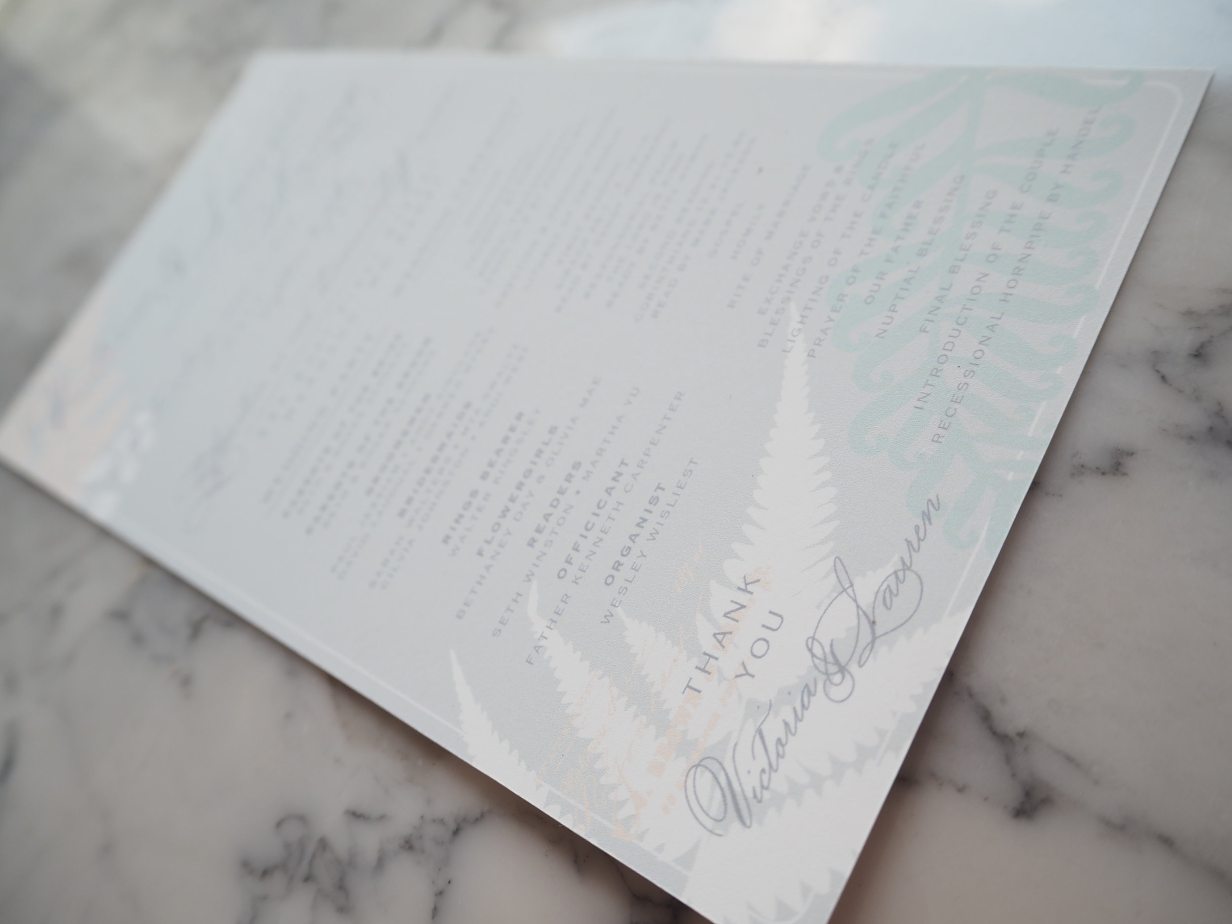 Ceremony Program Peony Fern