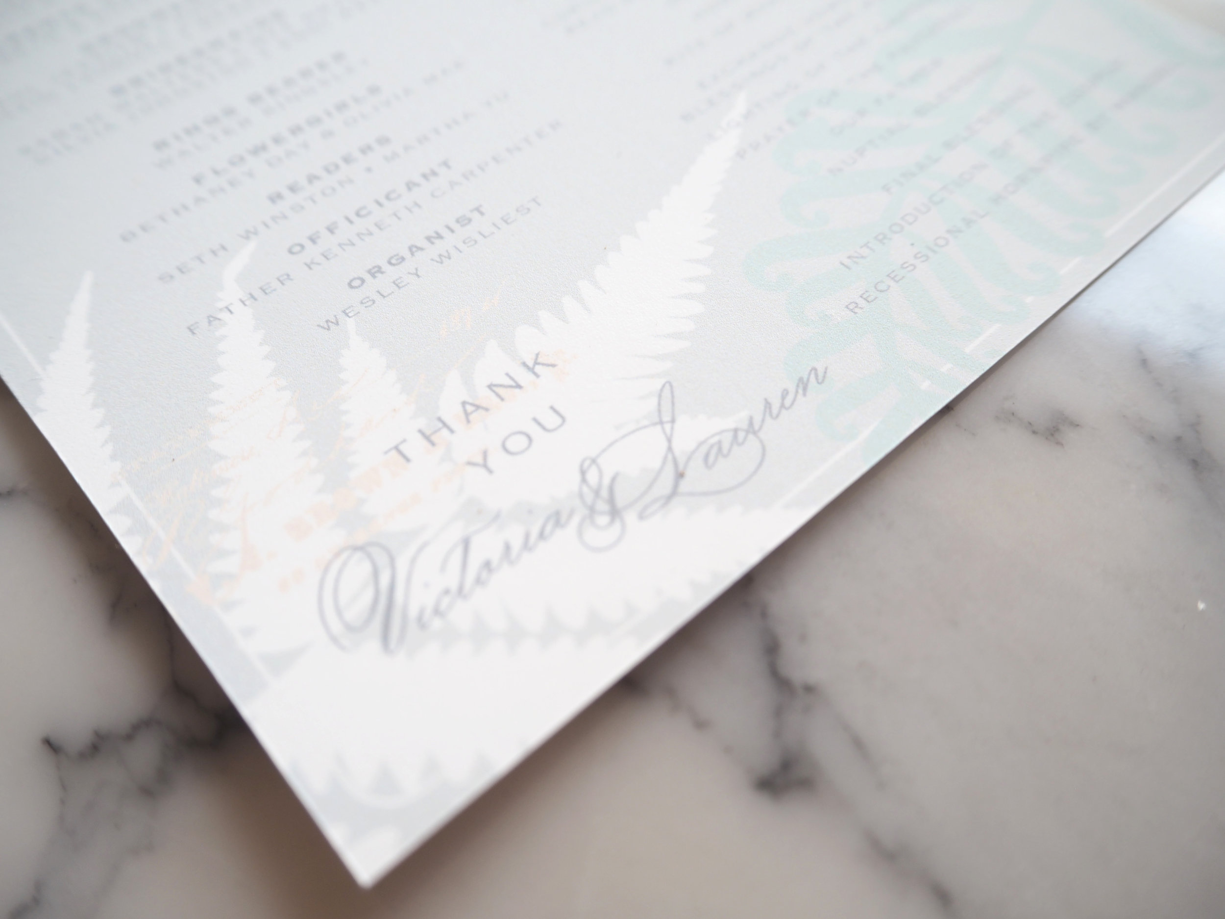 Ceremony Program Peony Fern