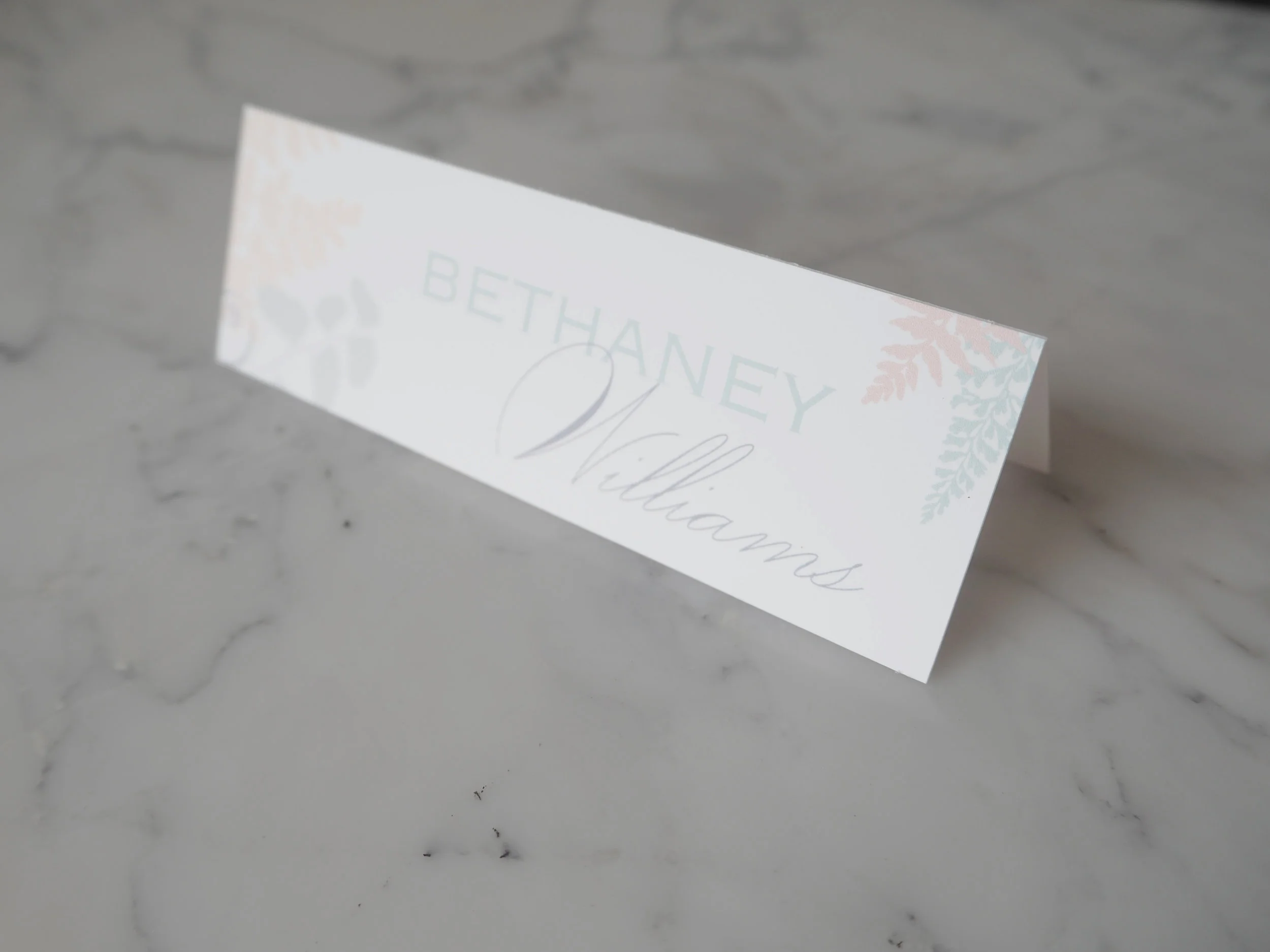 Place Card Peony Fern