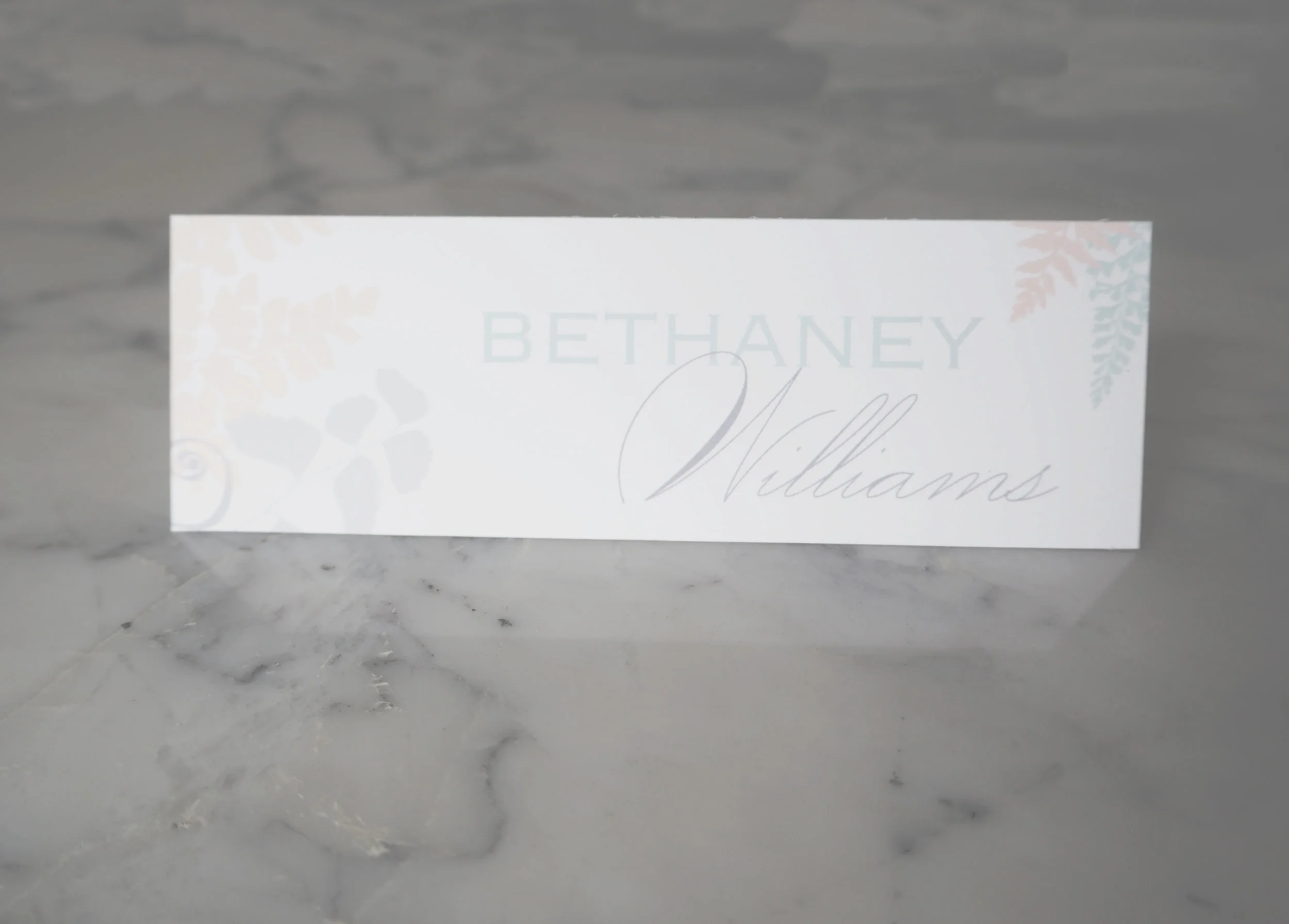 Place Card Peony Fern