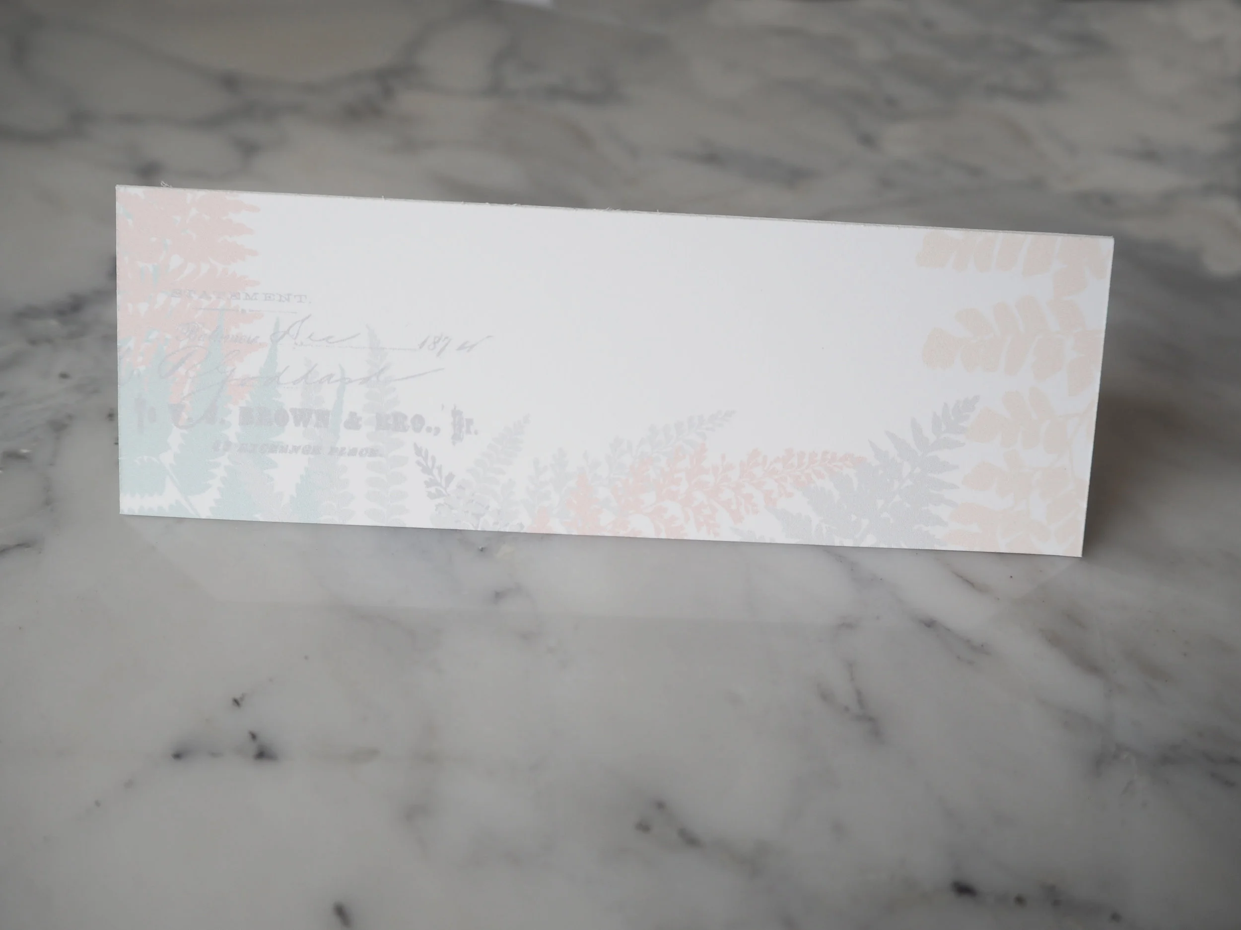 Place Card Peony Fern