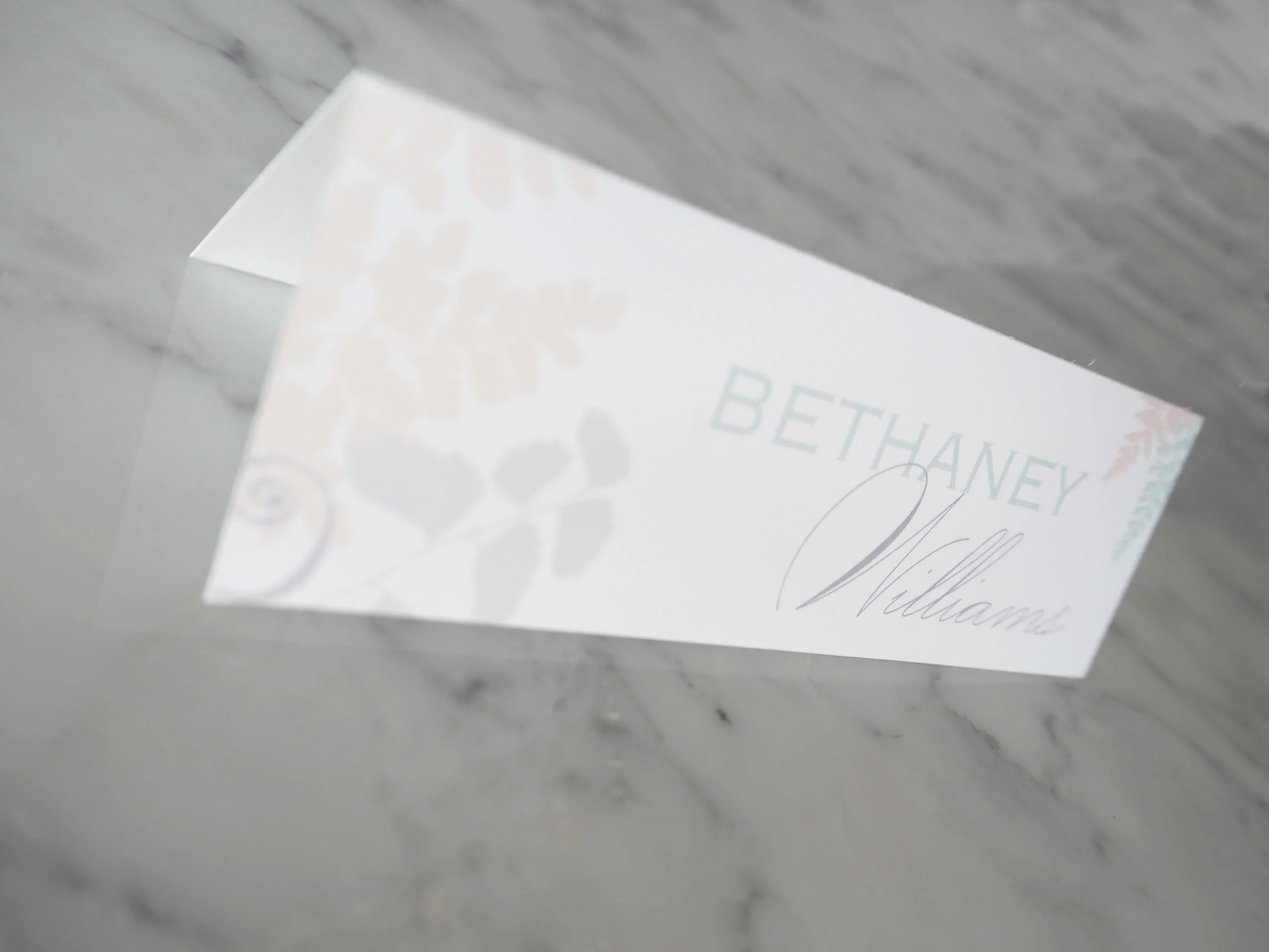 Place Card Peony Fern