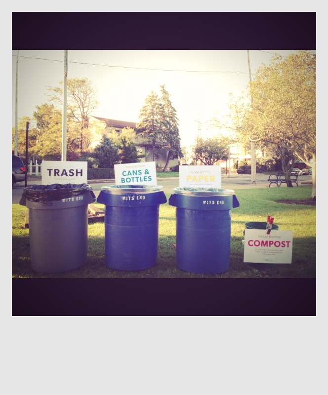 our easy to read signage helps people recycle and compost on set