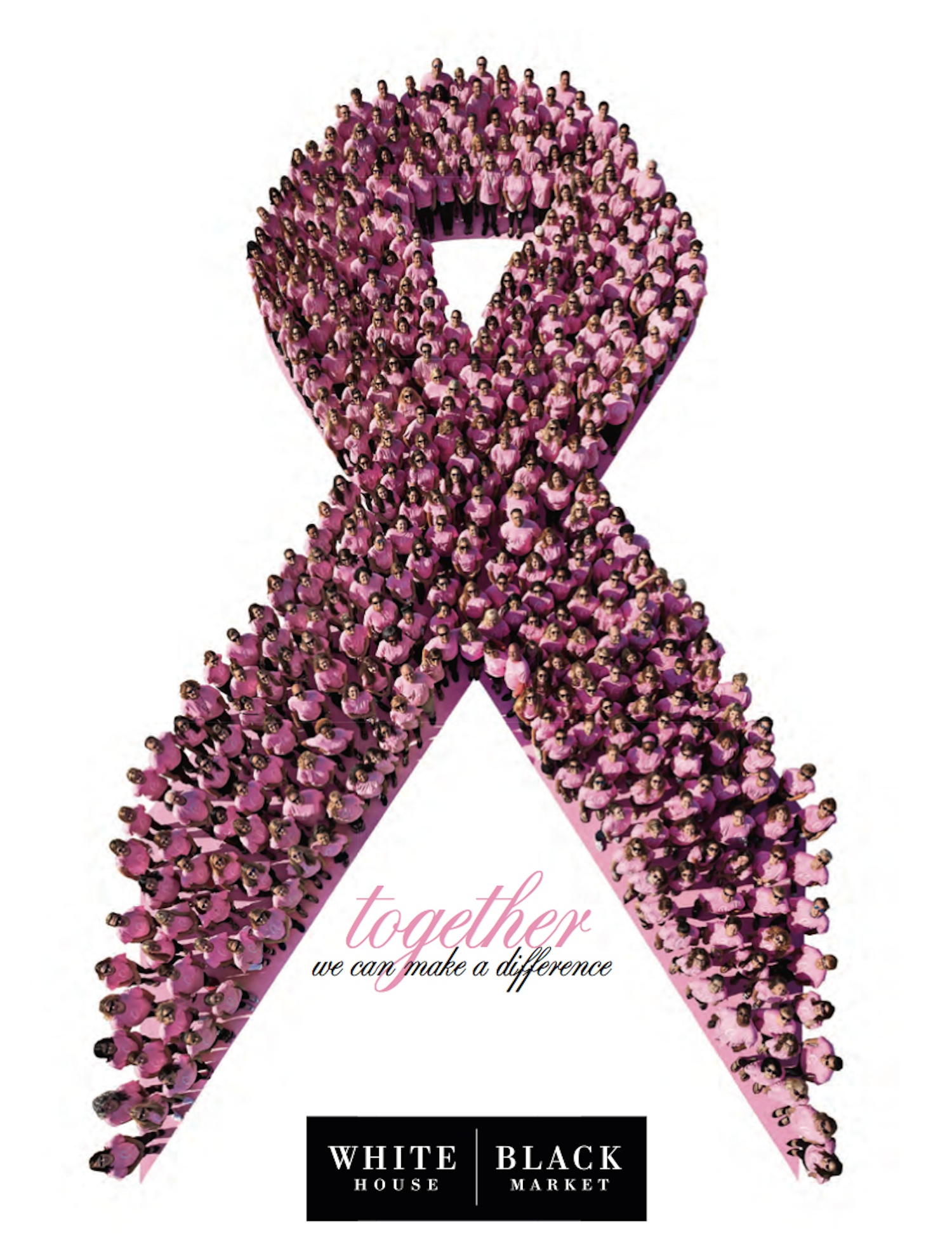 pink ribbon for white house black market and lbbc event catalog cover