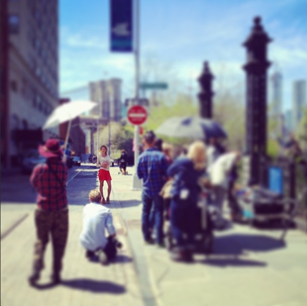 photo shoot on the streets of brooklyn with victorias secret and alessandra ambrosio 