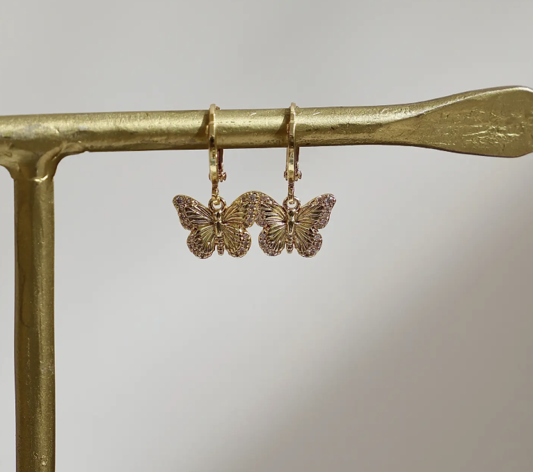 Butterfly Huggie Hoop Earrings
