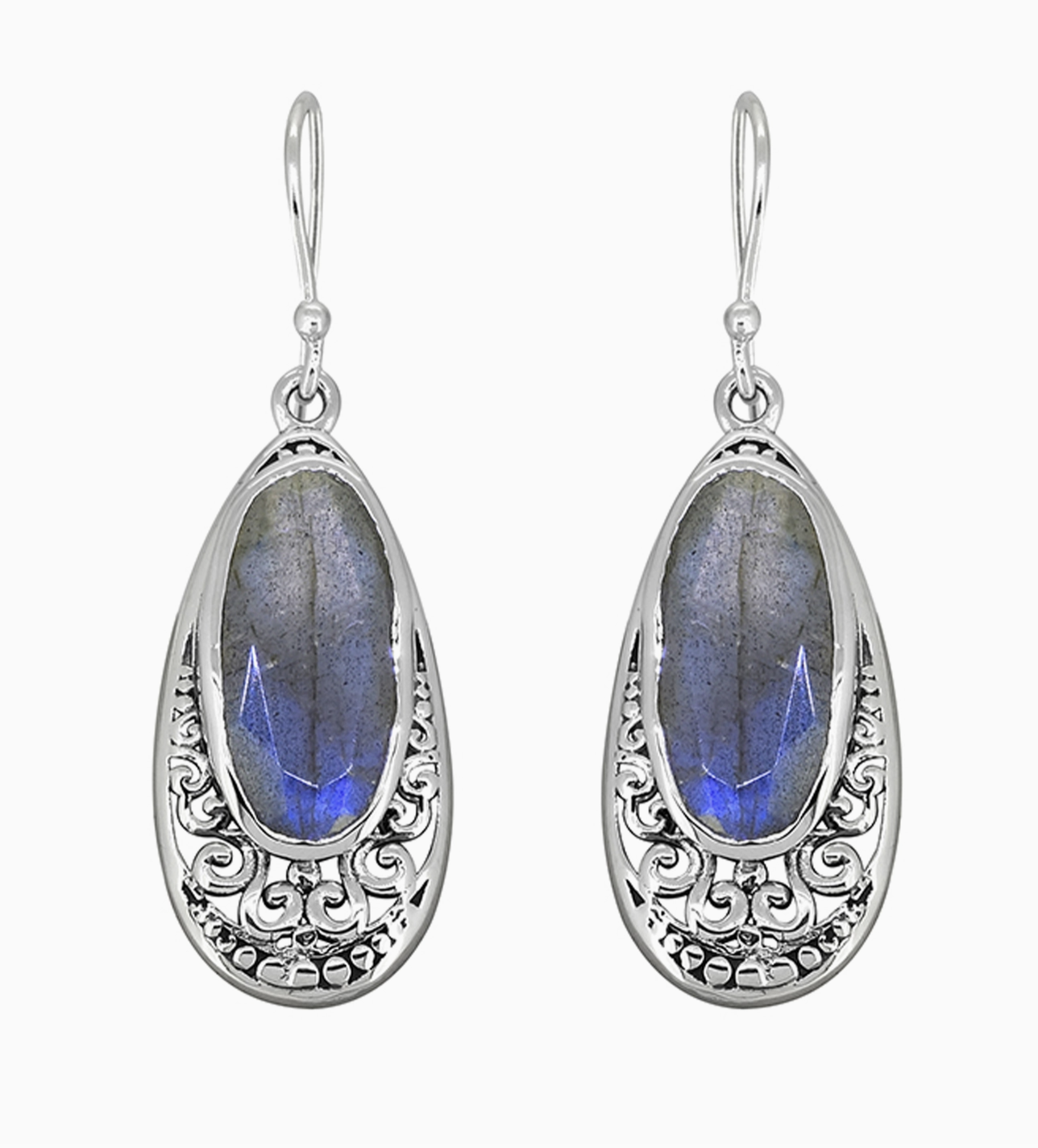 925 Sterling Silver Labradorite Gemstone Dangle Earring