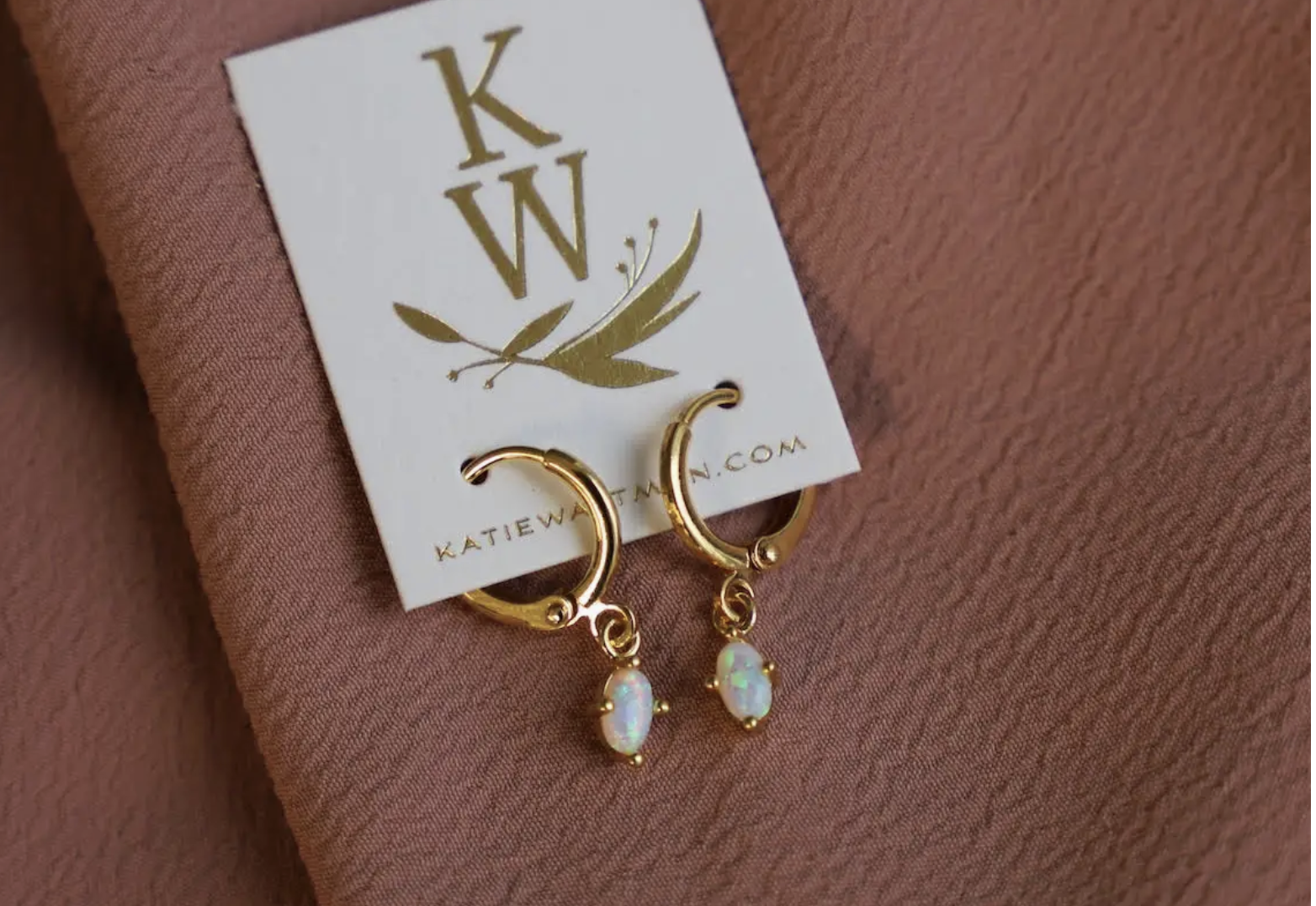 Mini Oval Opalite Huggies