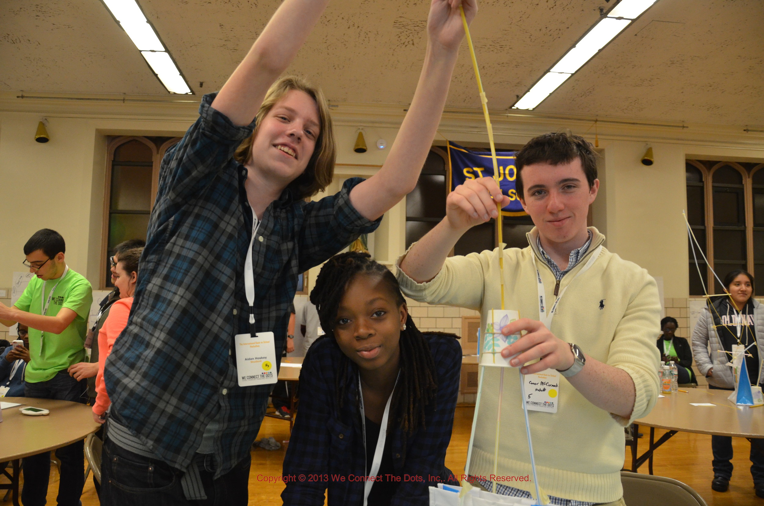 Students taking part in an important team-building activity