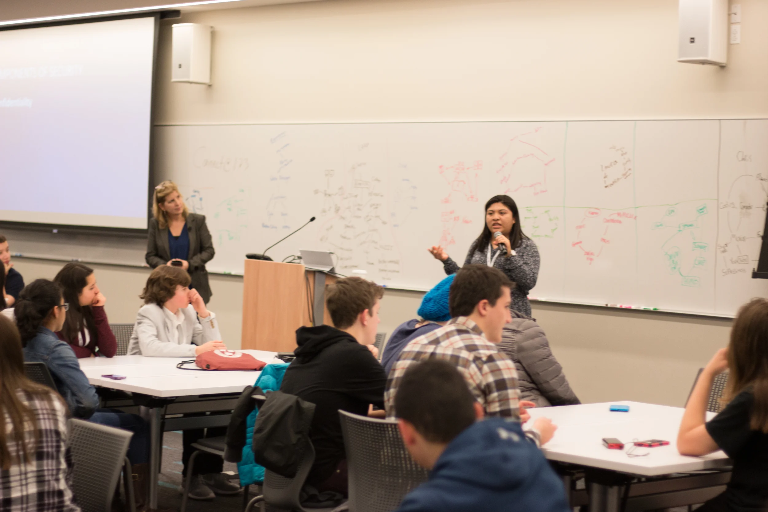 Community Ambassador, Brittney Segura, give students an overview of what cyber security means and how it affects daily life. 