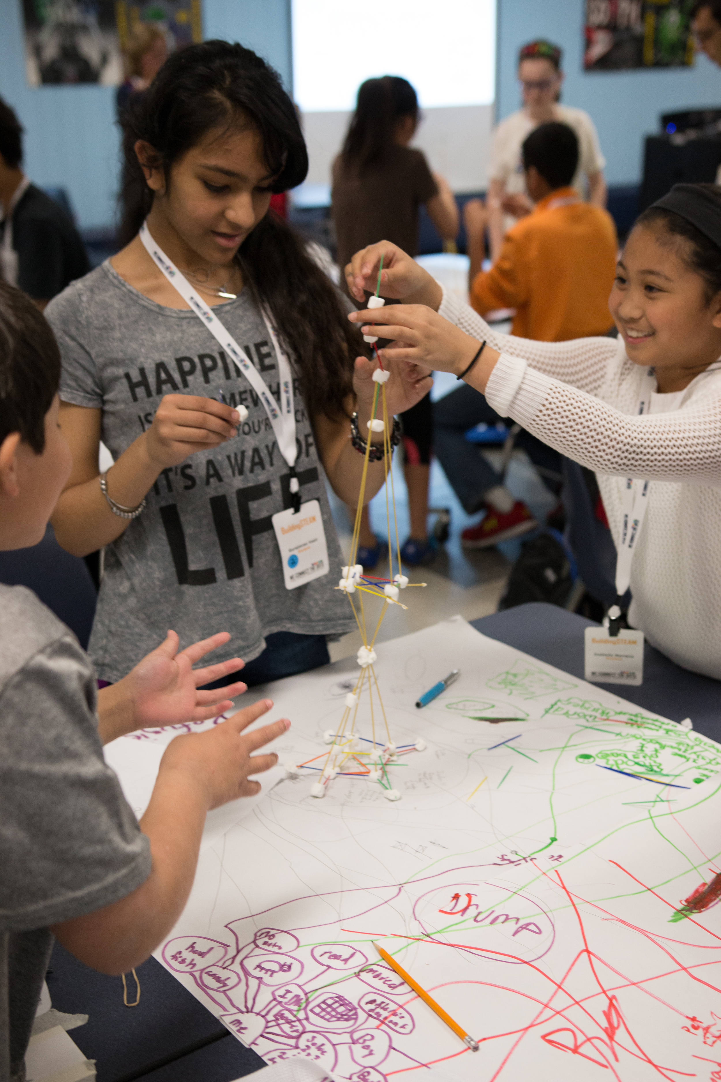 Tower building as a team. One of the many activities WCTD leverages to get teams to bond during events.