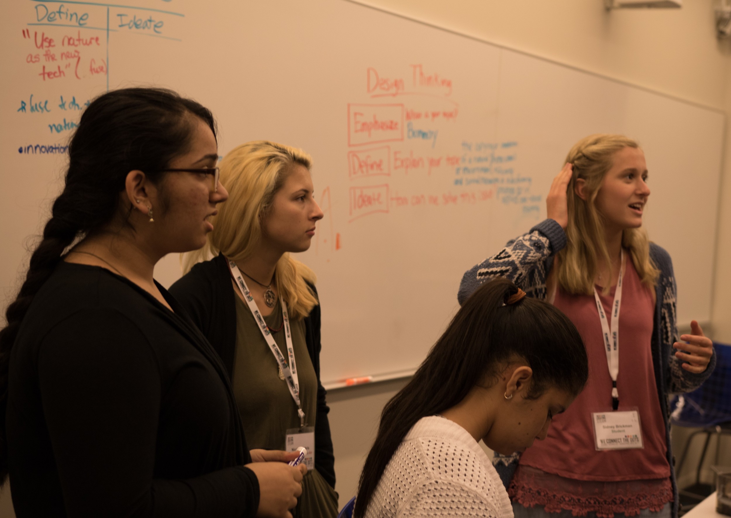 Students learning the Design Thinking Model