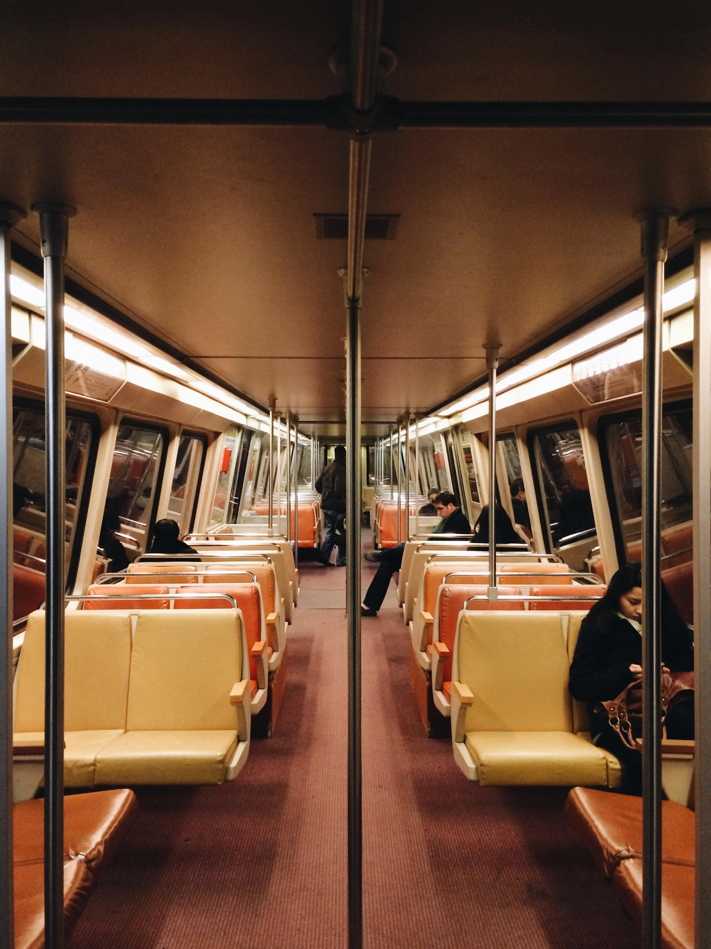 Interior of a Rohr 1000 series railcar.