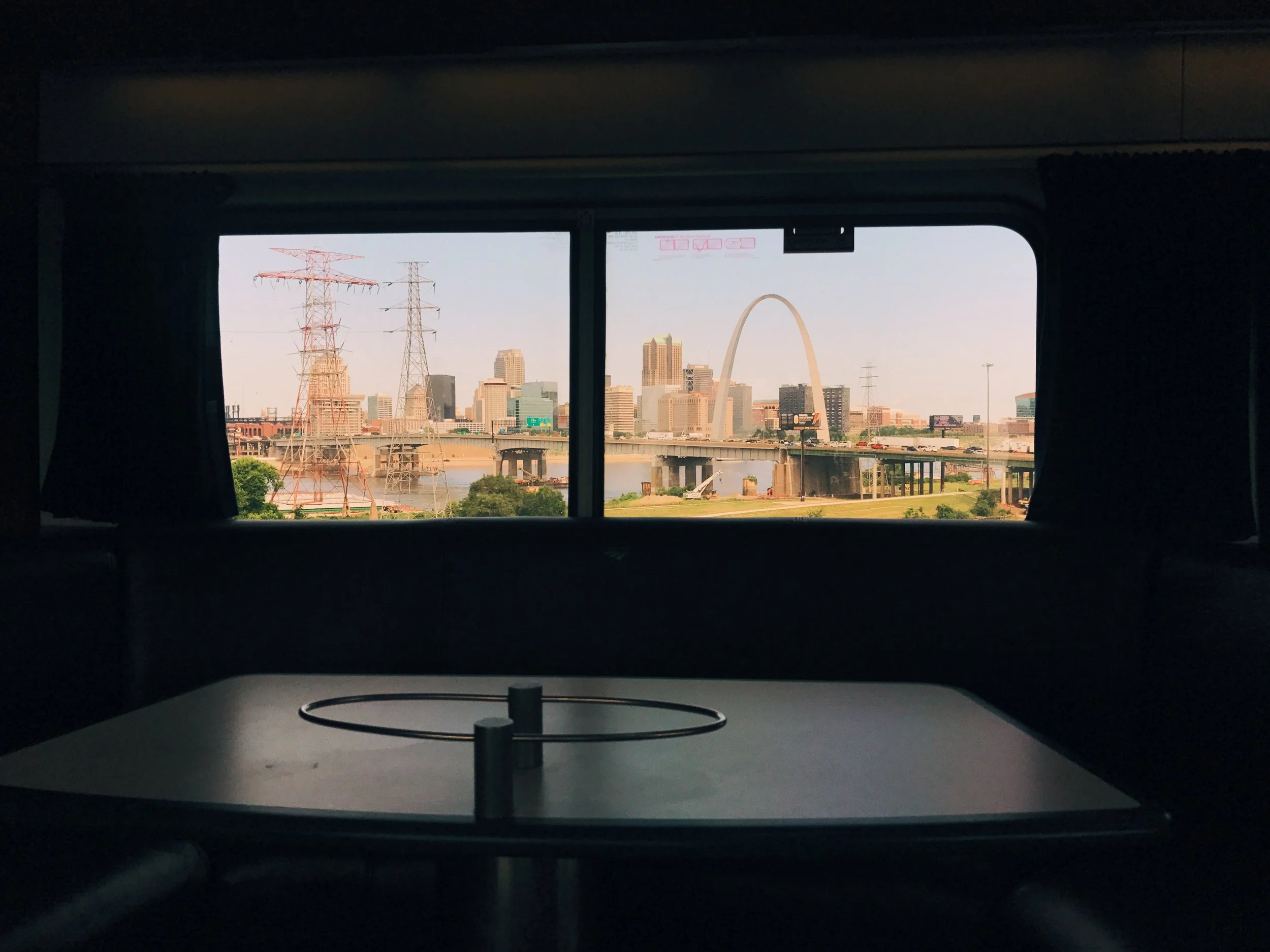 Looking out of the diner care at downtown St. Louis, MO. "I can see the arch from here. No Wait. That's a half burnt down McDonalds" - Carol to Liz Lemon - 30 Rock.... I had to