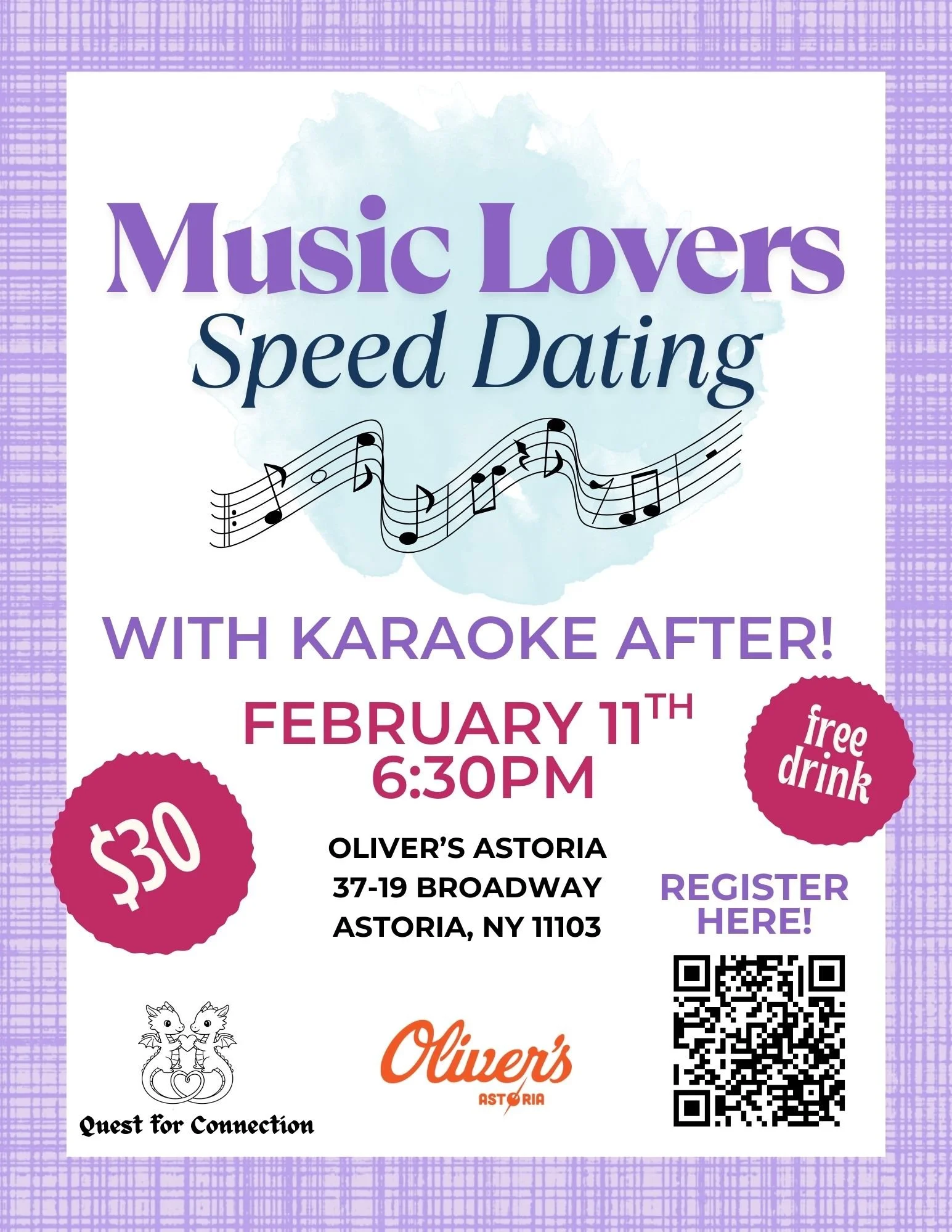 MUSIC LOVER'S SPEED DATING W/ QUEST FOR CONNECTION NYC!