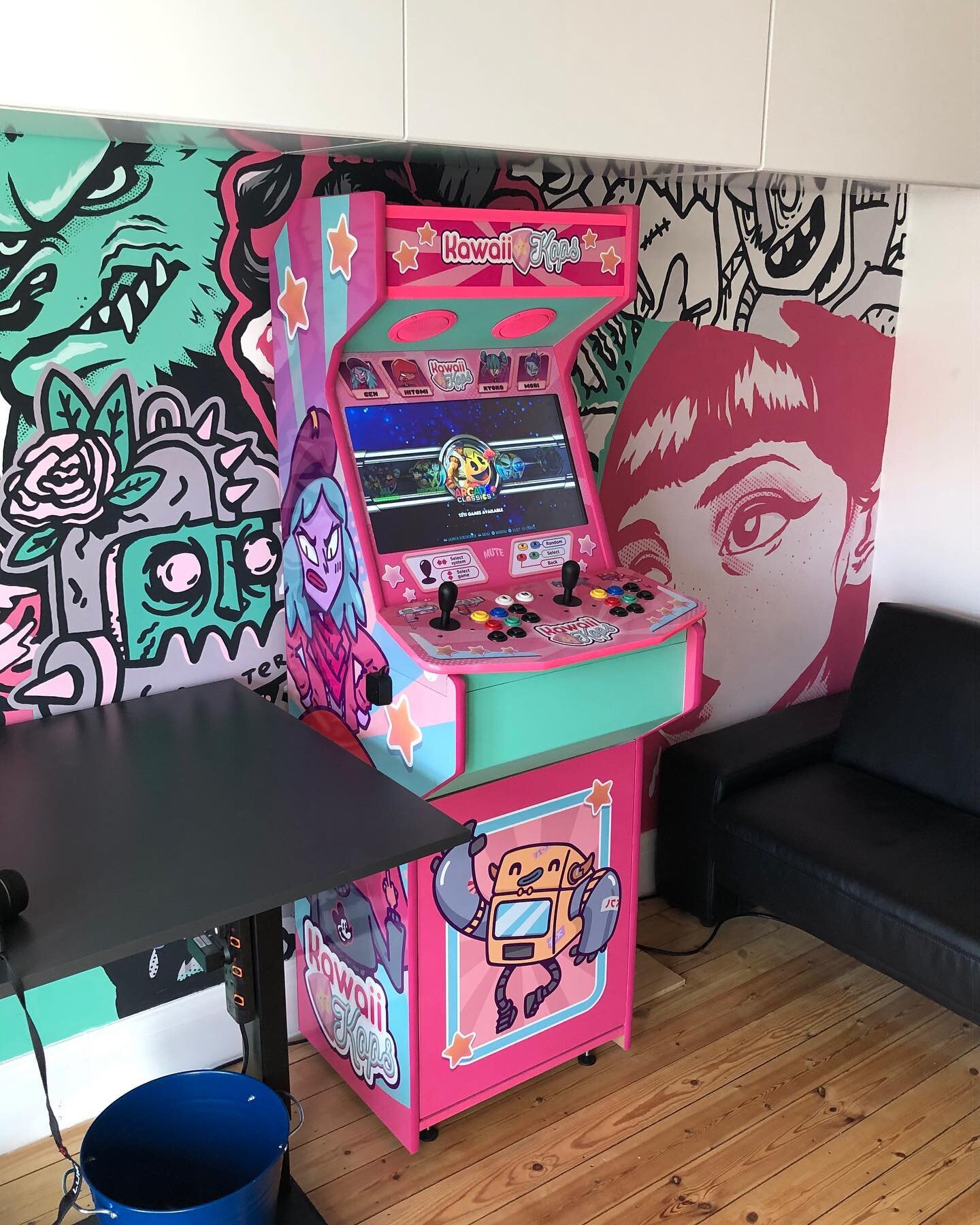 Custom arcade cabinet.
For those interested, it&rsquo;s running a @rasberry_pi 4 inside with RetroPie and plenty games to keep me occupied. It was all cut from sheets of 18mm mdf using a jigsaw (and then a lot of sanding to straighten out my wonky cu