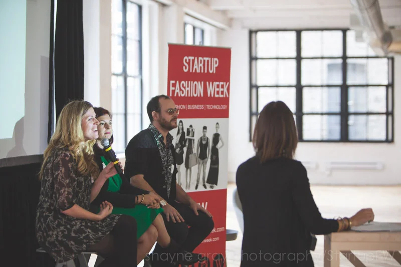 Joanna Griffiths of Knix Wear , Daniela Syrovy of ClutchPR, & Kyle Kofsky of PRODUCT, Veronica Becker-moderator