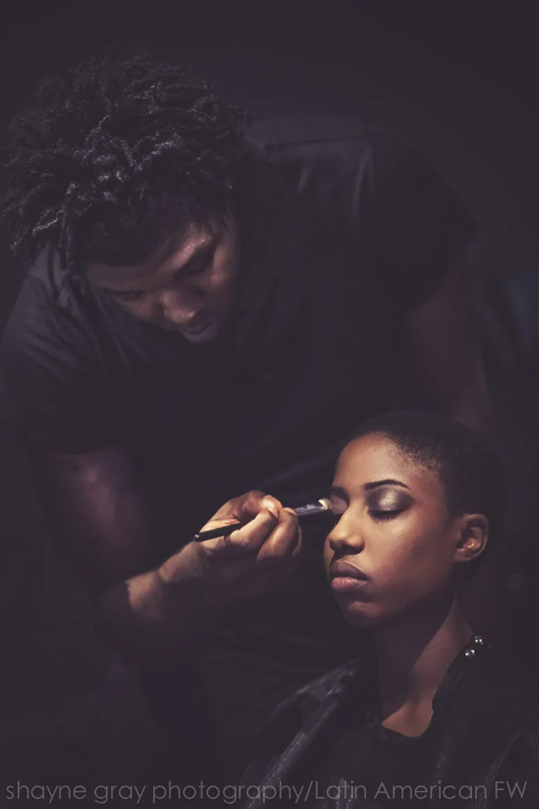 Makeup artist, Rainier Croft with model,&nbsp;Christine Ramkeesoon