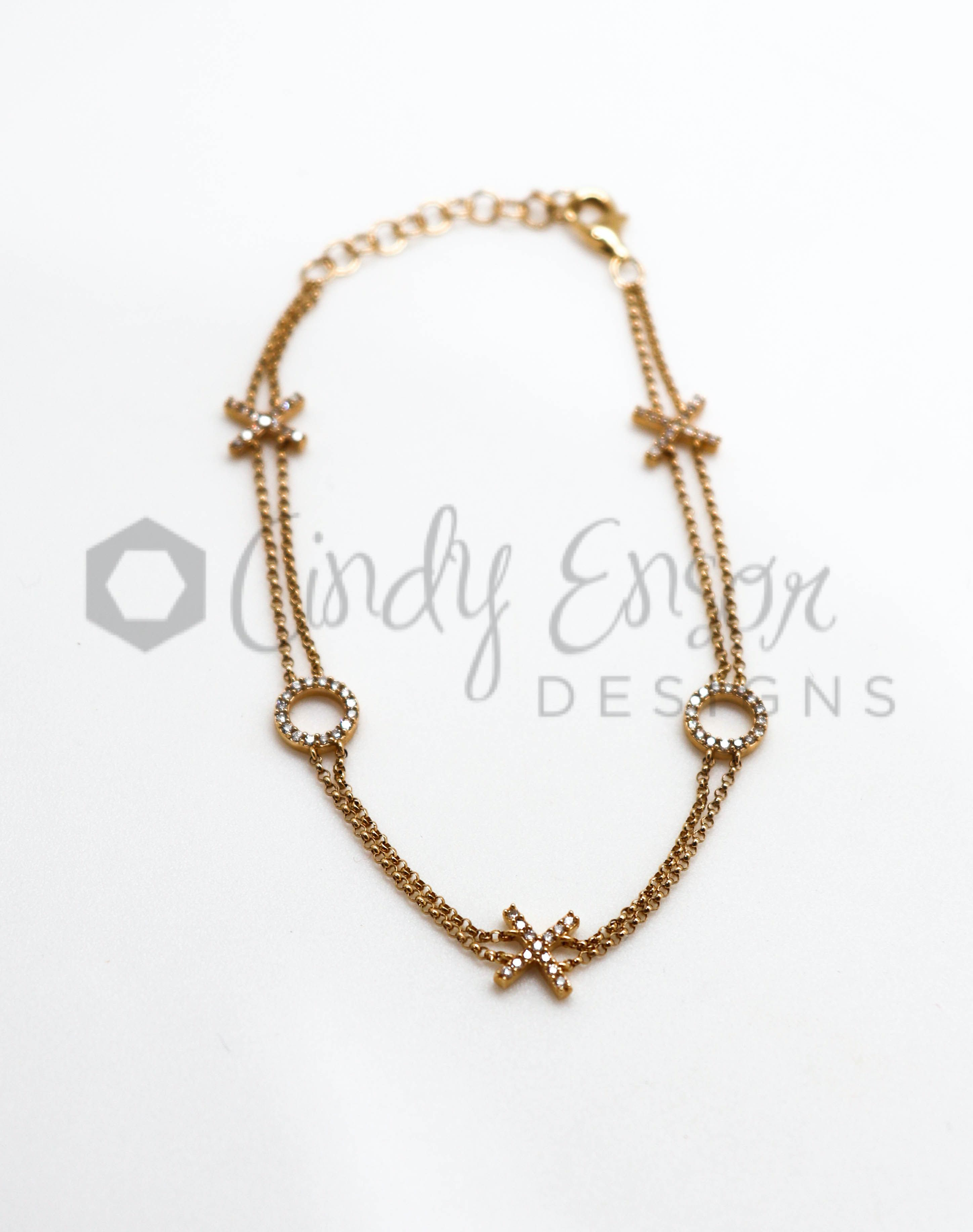 Double Chain Bracelet with Pave \