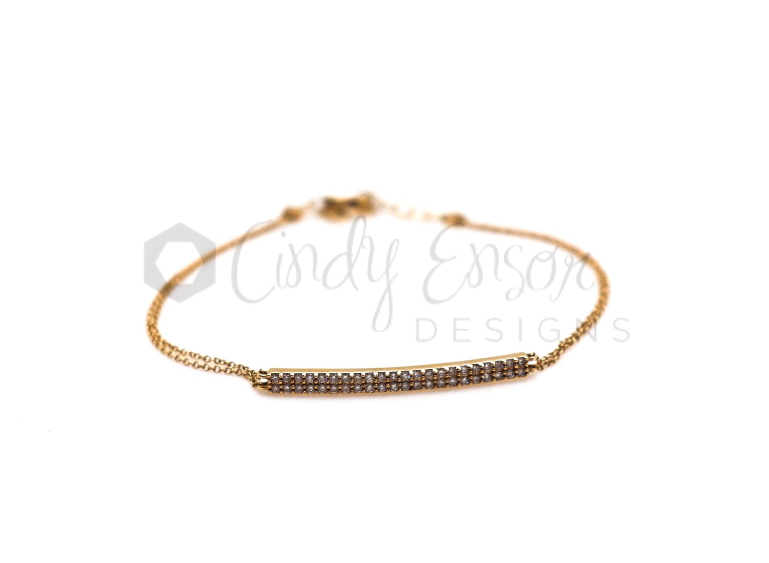 Yellow Gold Thin Wire Bracelet with Single Bezeled Diamond — Cindy Ensor  Designs