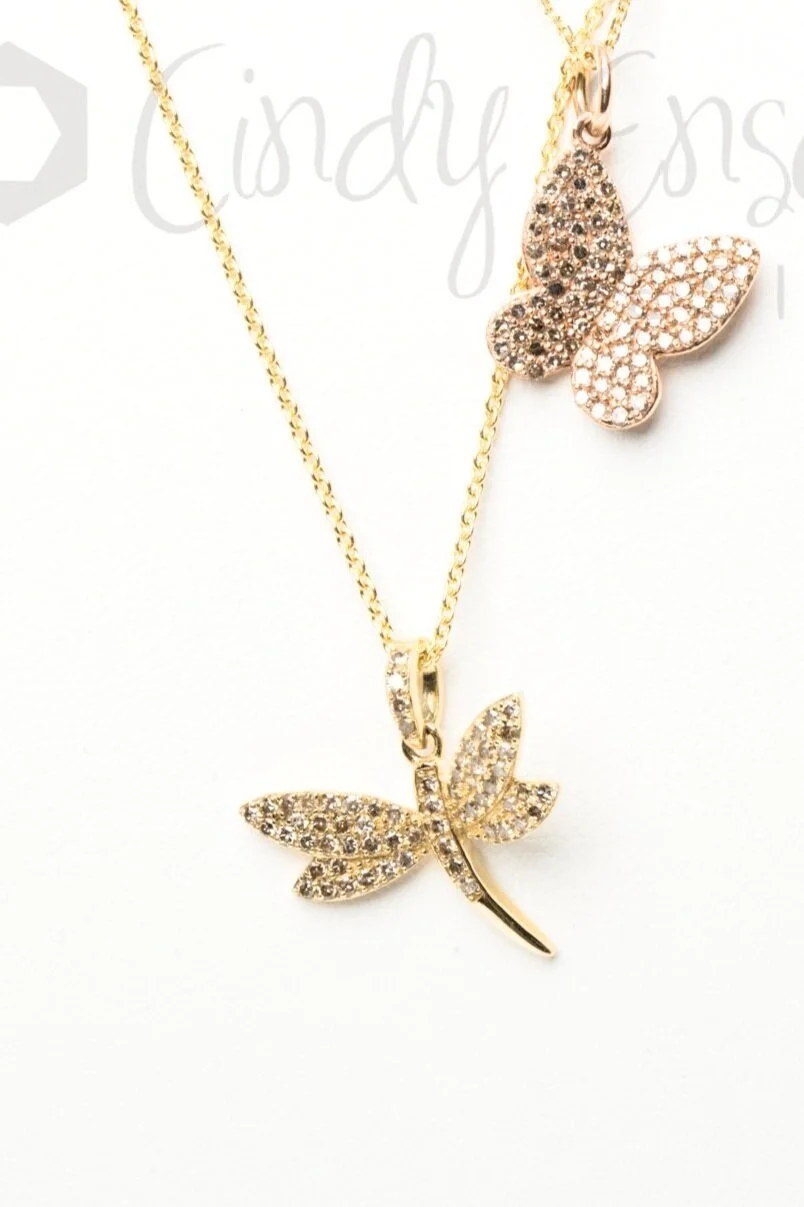 Pave Diamond Dragonfly Necklace 
