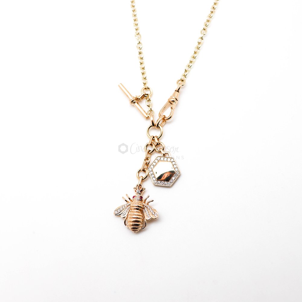 Yellow Gold Floating Diamond Necklace Collection — Cindy Ensor Designs