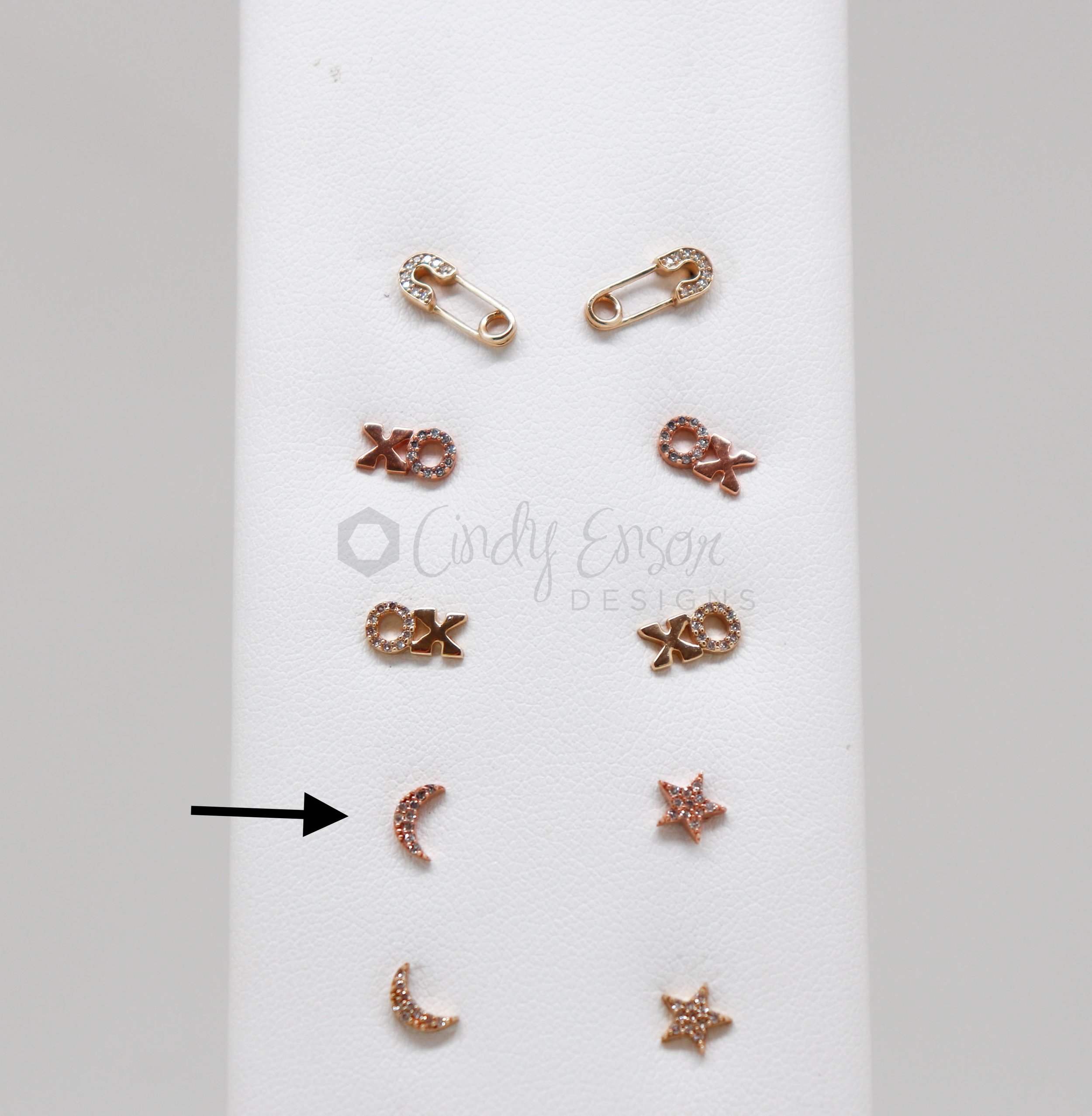 Yellow Gold and diamond Baby Star stud earrings | Argenton Design bespoke  fine jewellery