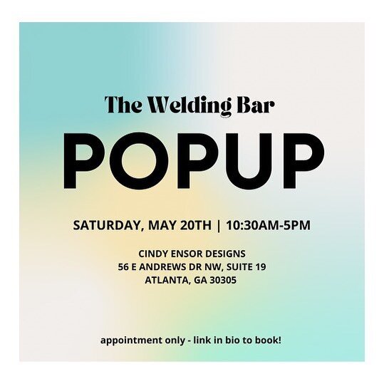 Join us tomorrow for a pop up with @theweldingbar! The appointment link is on our story &amp; in her bio 💙
&bull;
&bull;
&bull;
&bull;
&bull;
#cindyensordesigns #cindyensorjewelry #cindyensorstyle #atlantajeweler #permanentjewelry #theweldingbar #we
