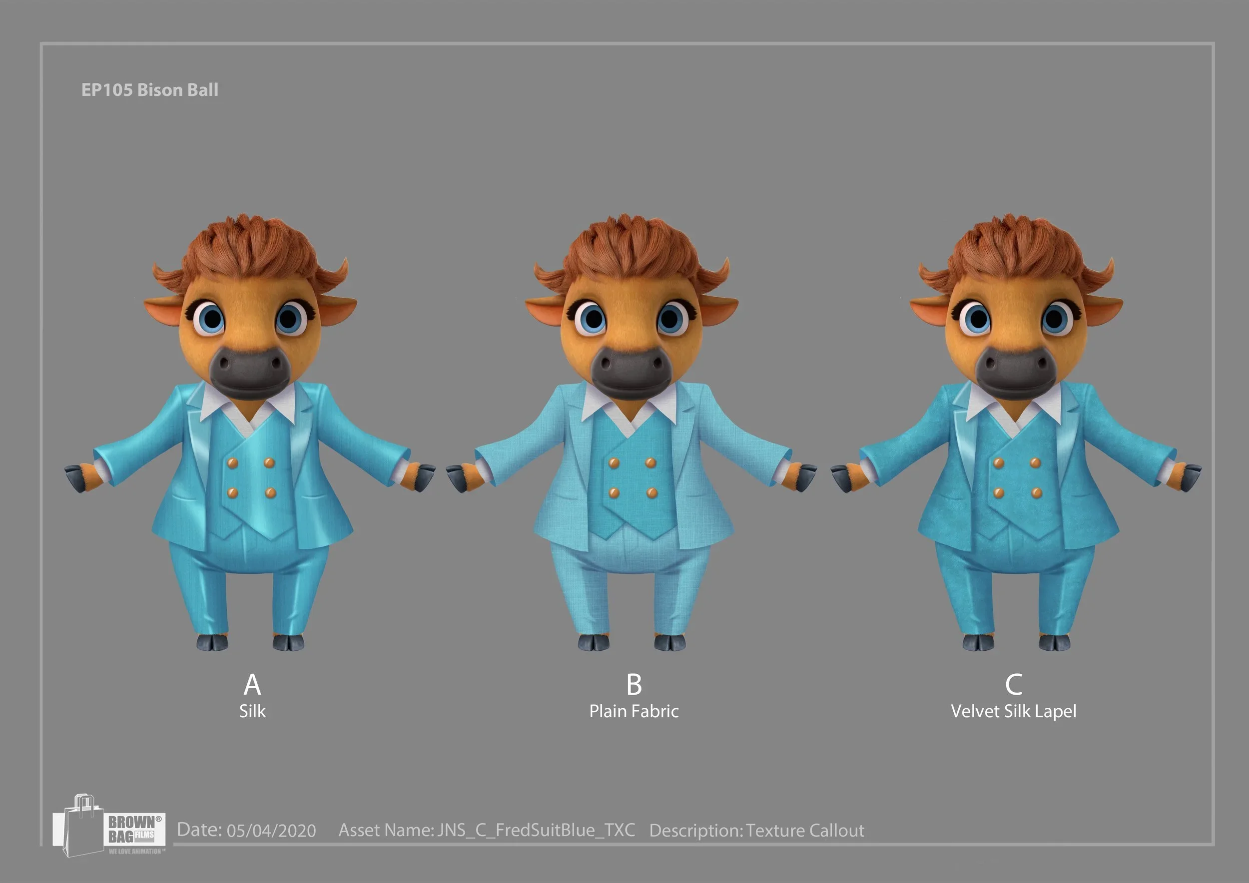 I was responsible for Texture/Shading and Color on outfit only.