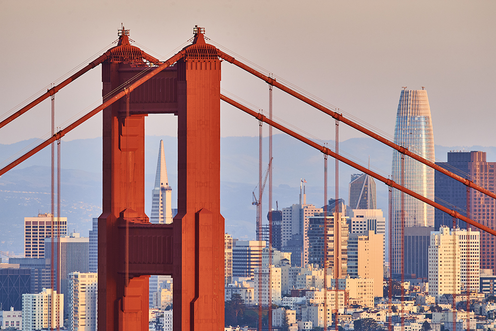  Golden Gate Bridge, Russian Hill, North Beach, Financial District, SoMa, San Francisco, seen from Marin Headlands NRA 