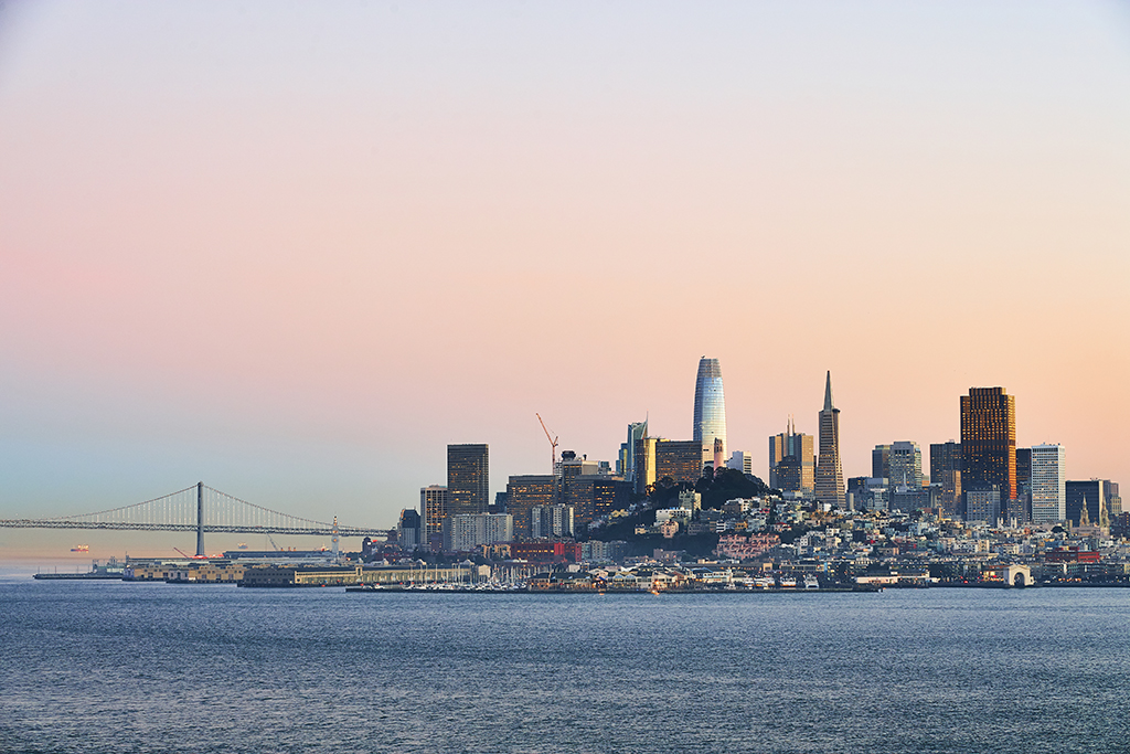  Downtown Ssn Francisco from Alcatraz at sunset 