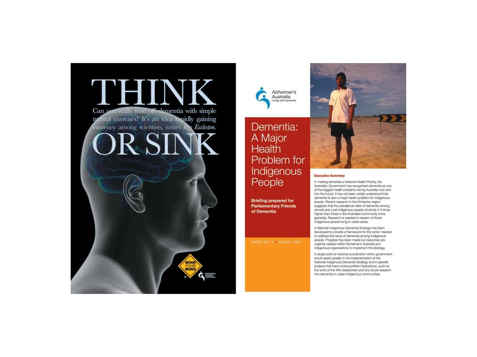 Booklet and brochure for Alzheimer's Australia