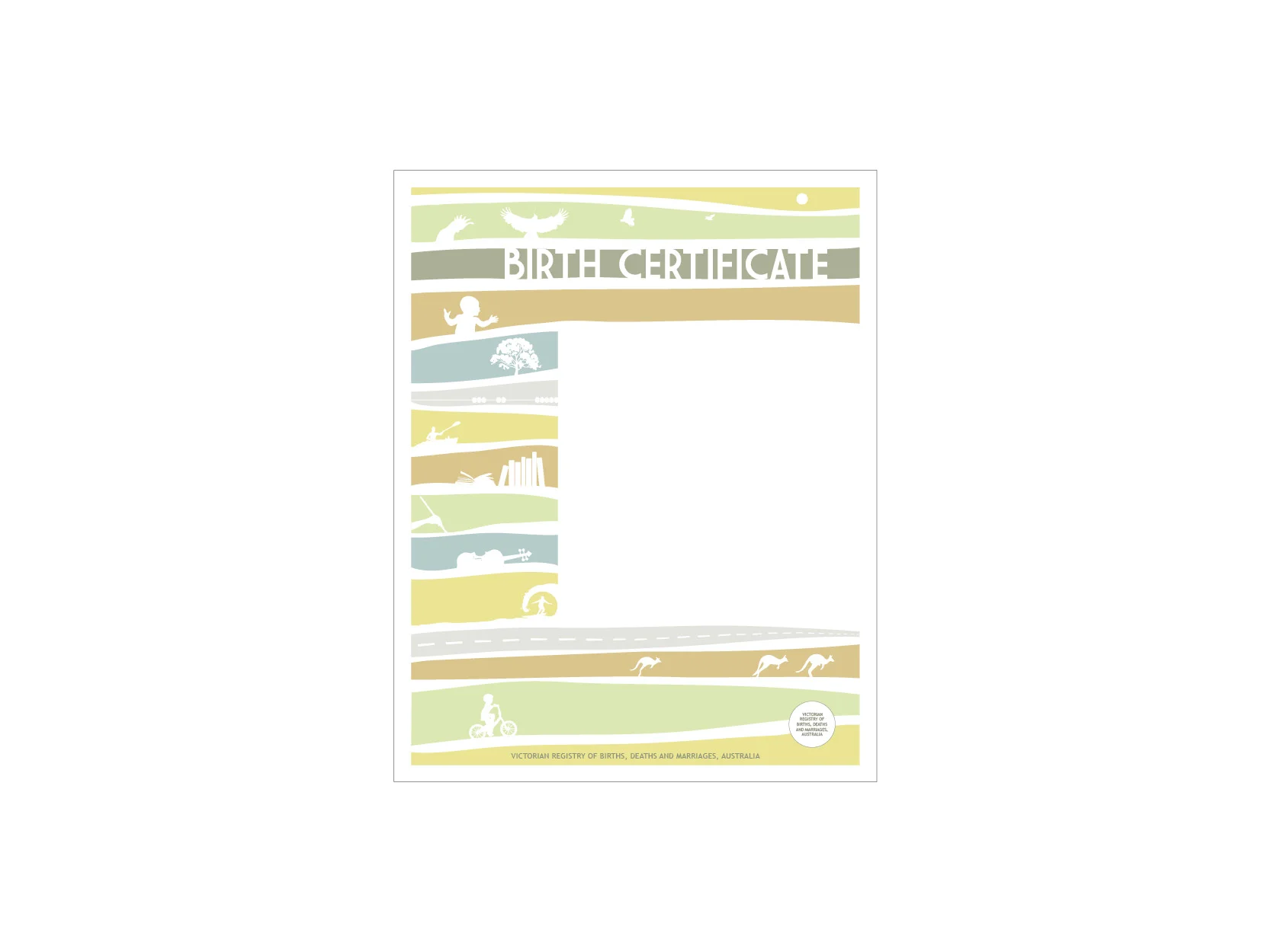 Winner of Births Deaths and Marriages certificate design competition