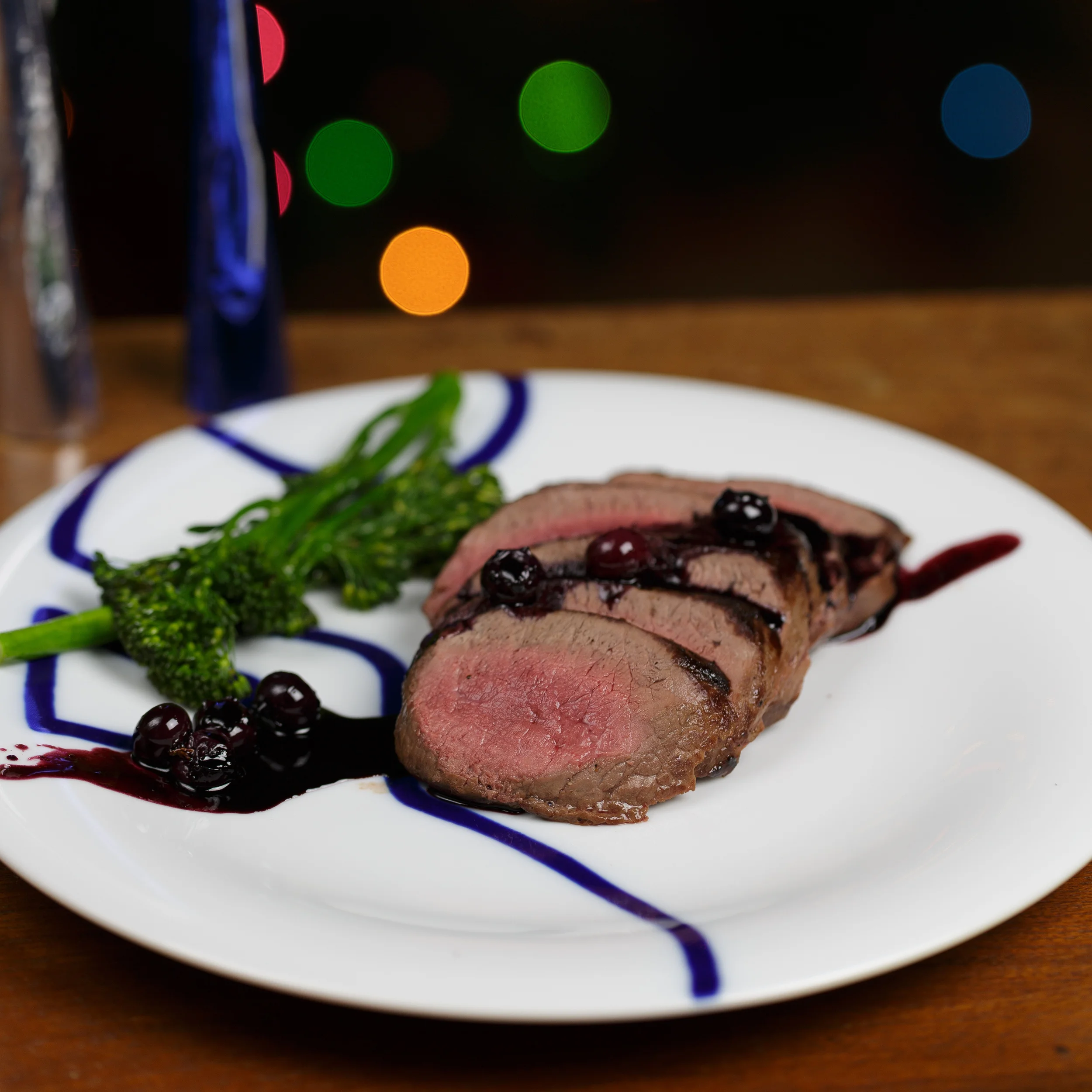 Venison with Port/Blueberry Sauce