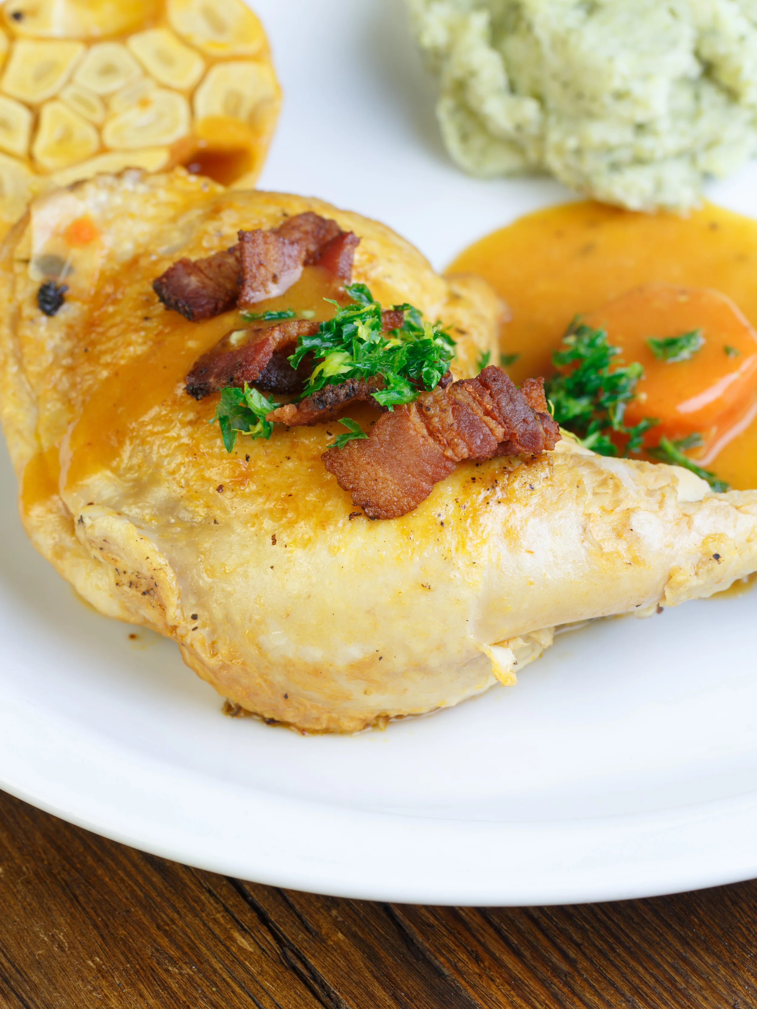 Chicken Braised in White Wine (Coq a Vin Blanc)