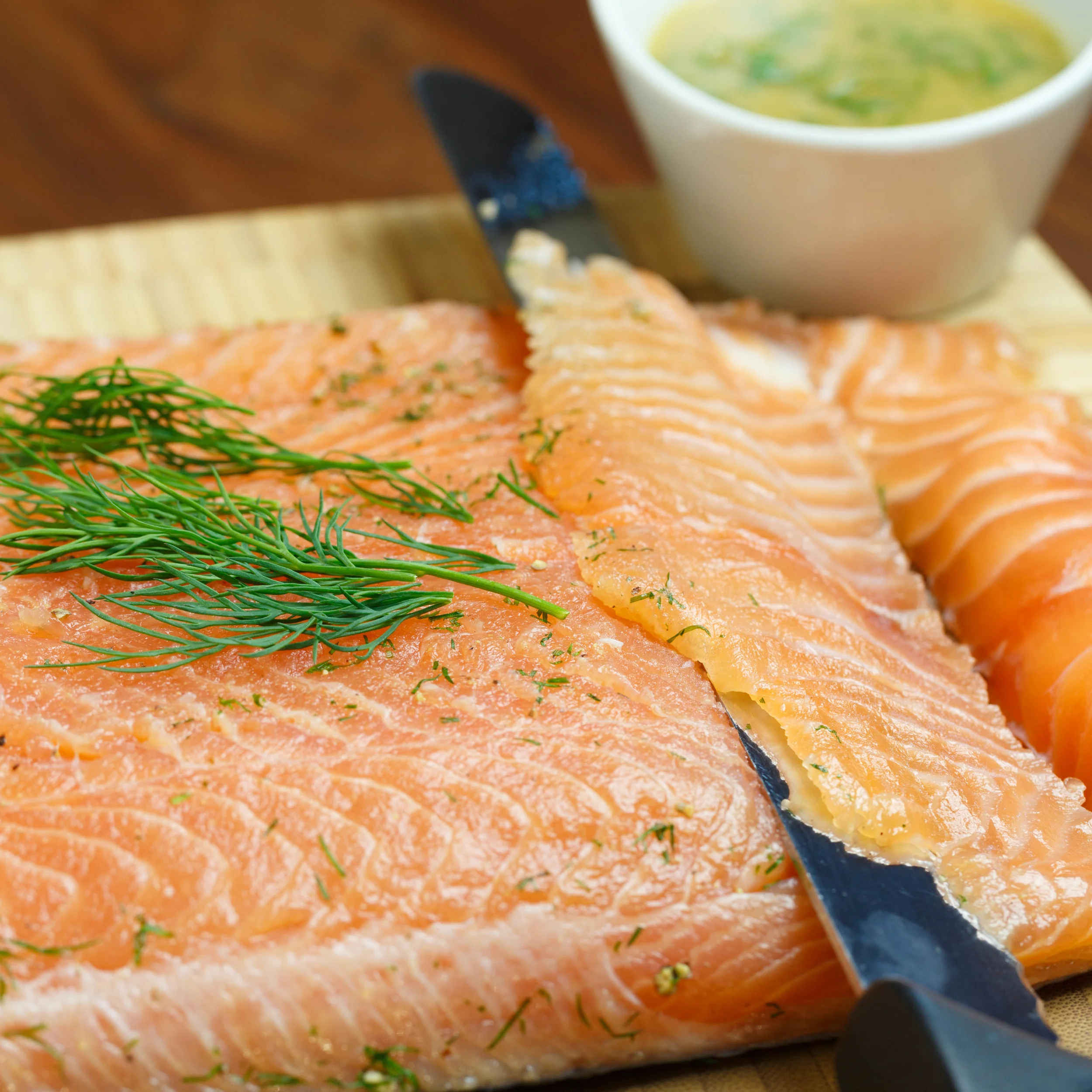 Gravad Lax - Gravlax with Mustard Sauce (Rævesauce)