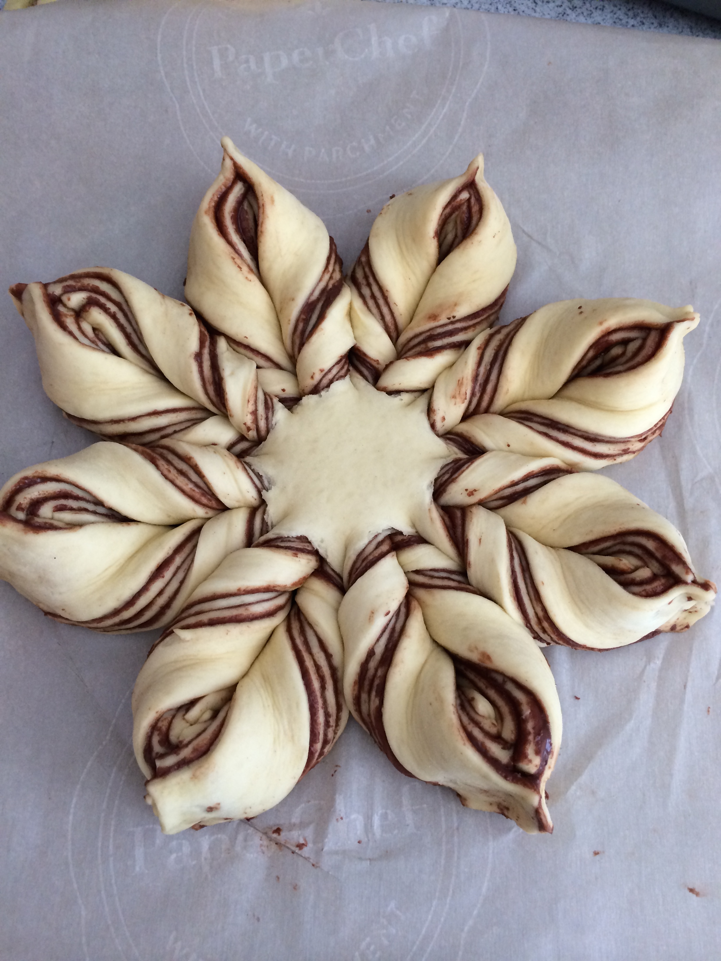 The dough braided.
