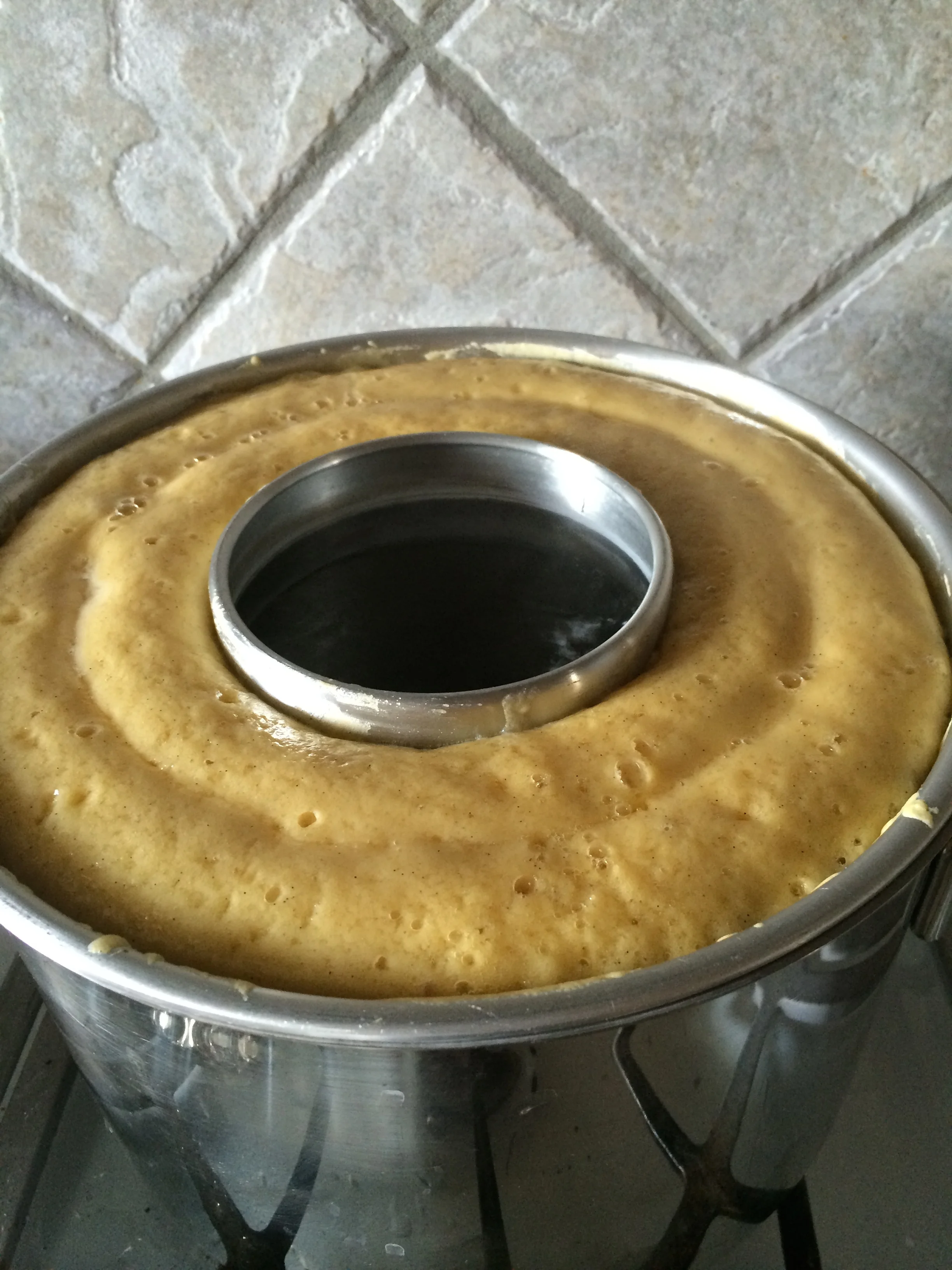 Boiling of the cake.
