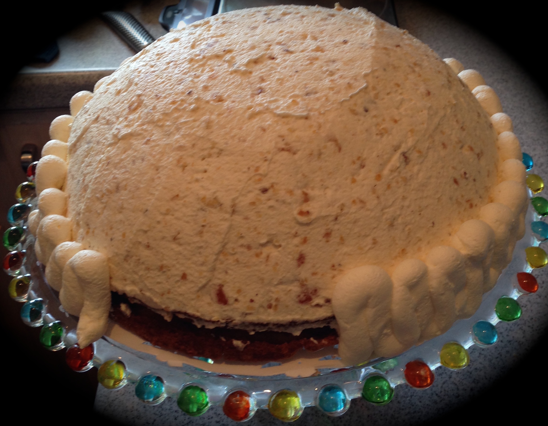 The dome made, started piping.