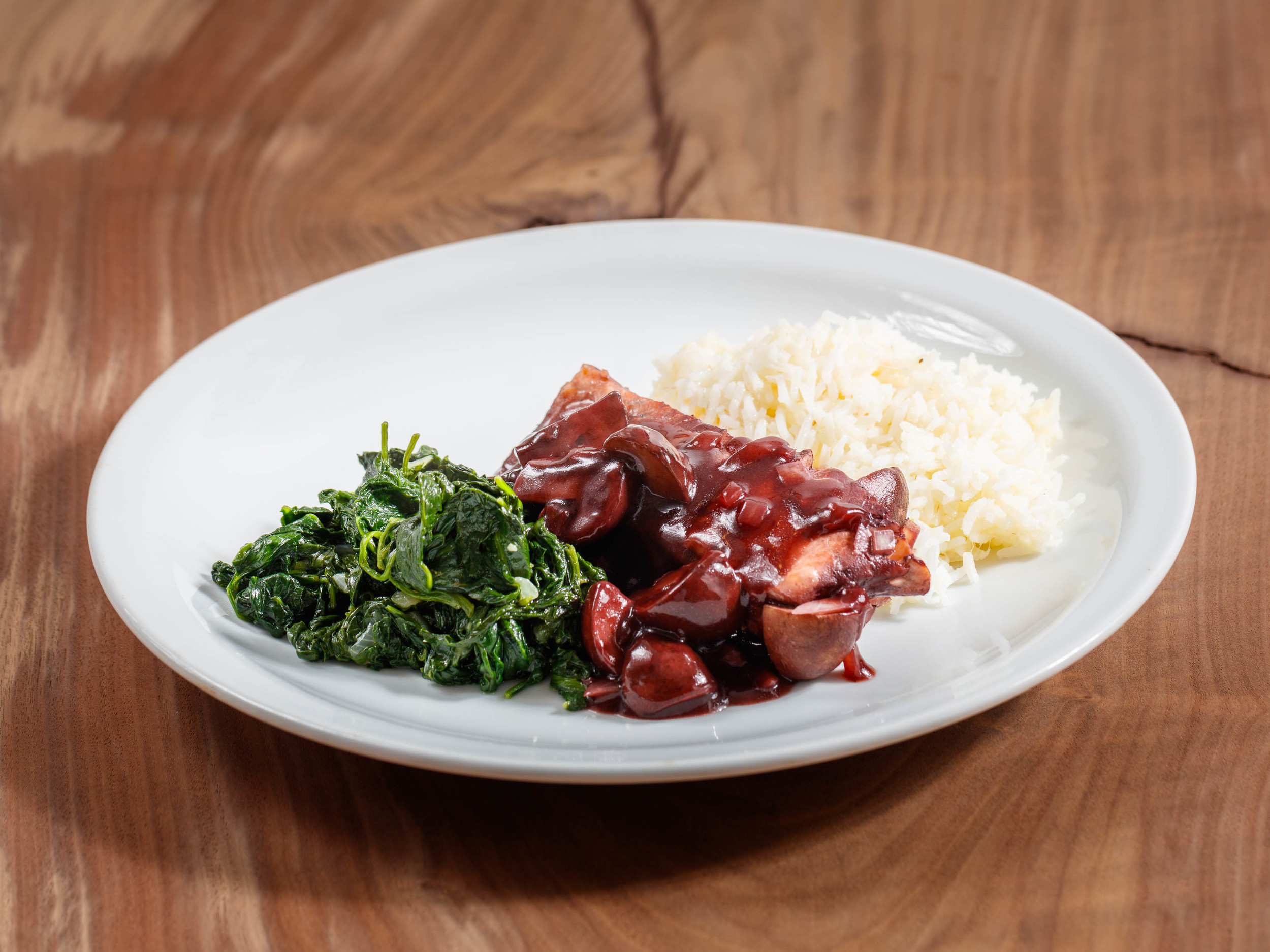 Salmon in Red Wine Sauce