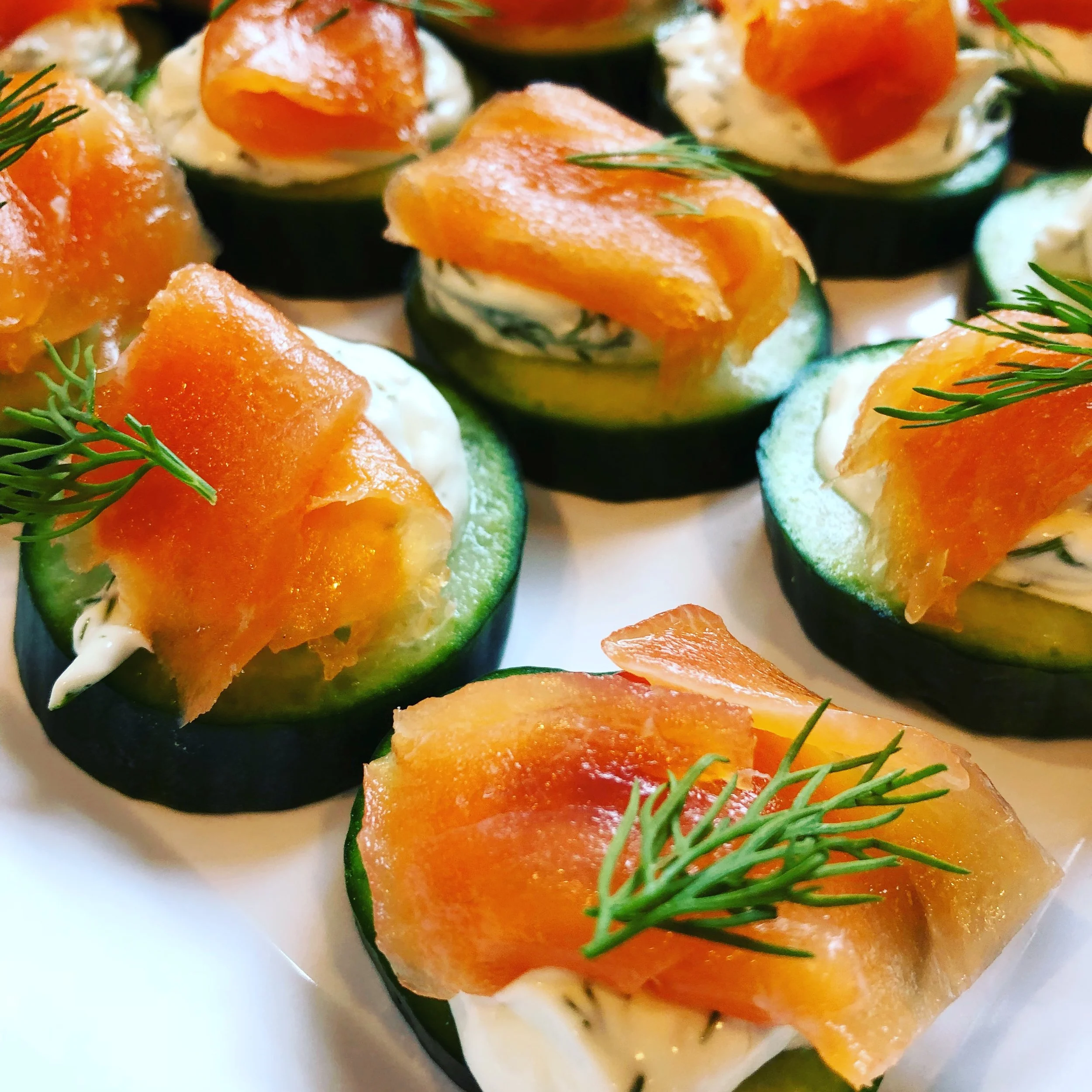Smoked Salmon and Cucumber Canapés