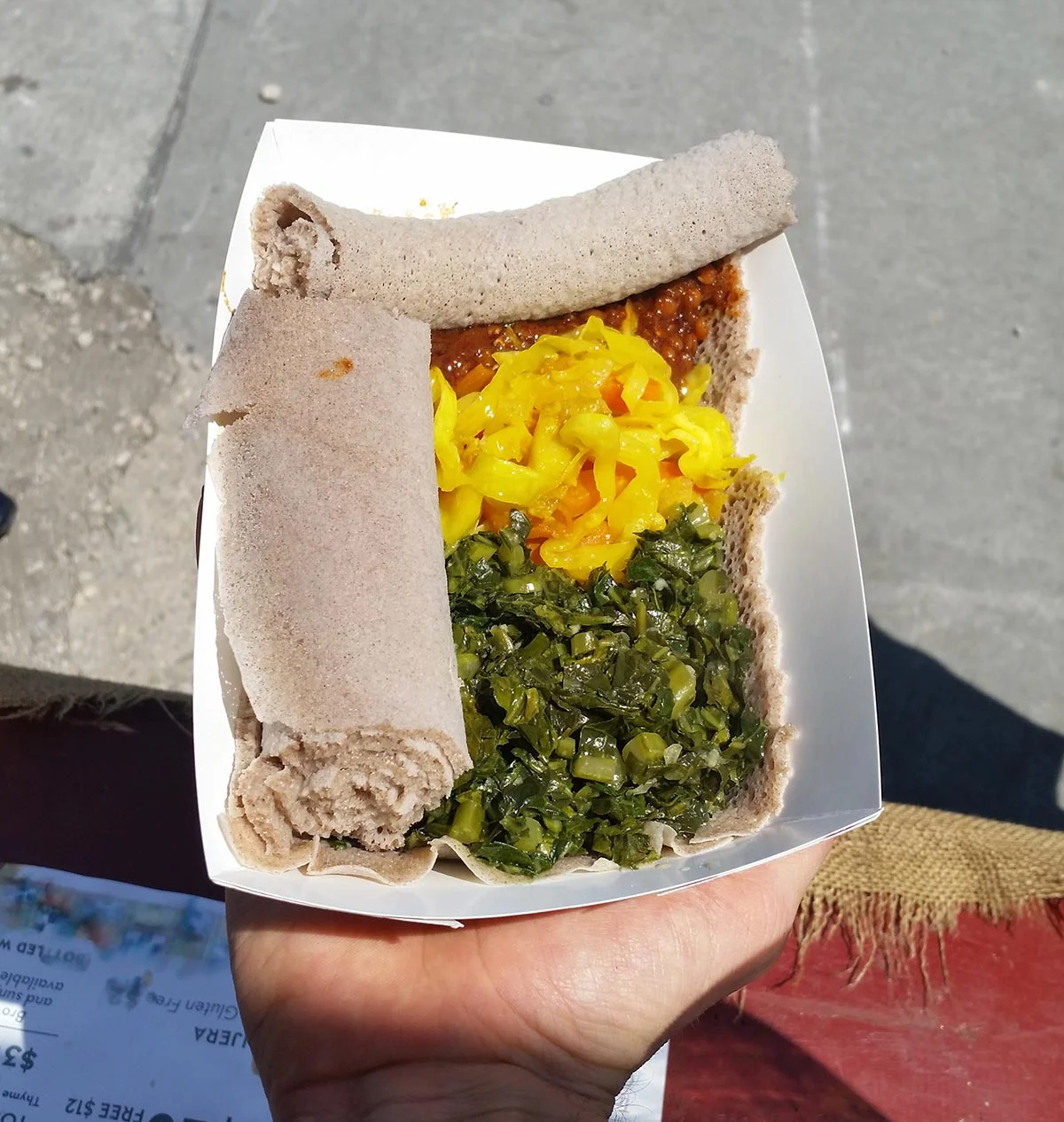 Bunna Cafe's Smorgasburg meal. Photo credit: Sam Saverance