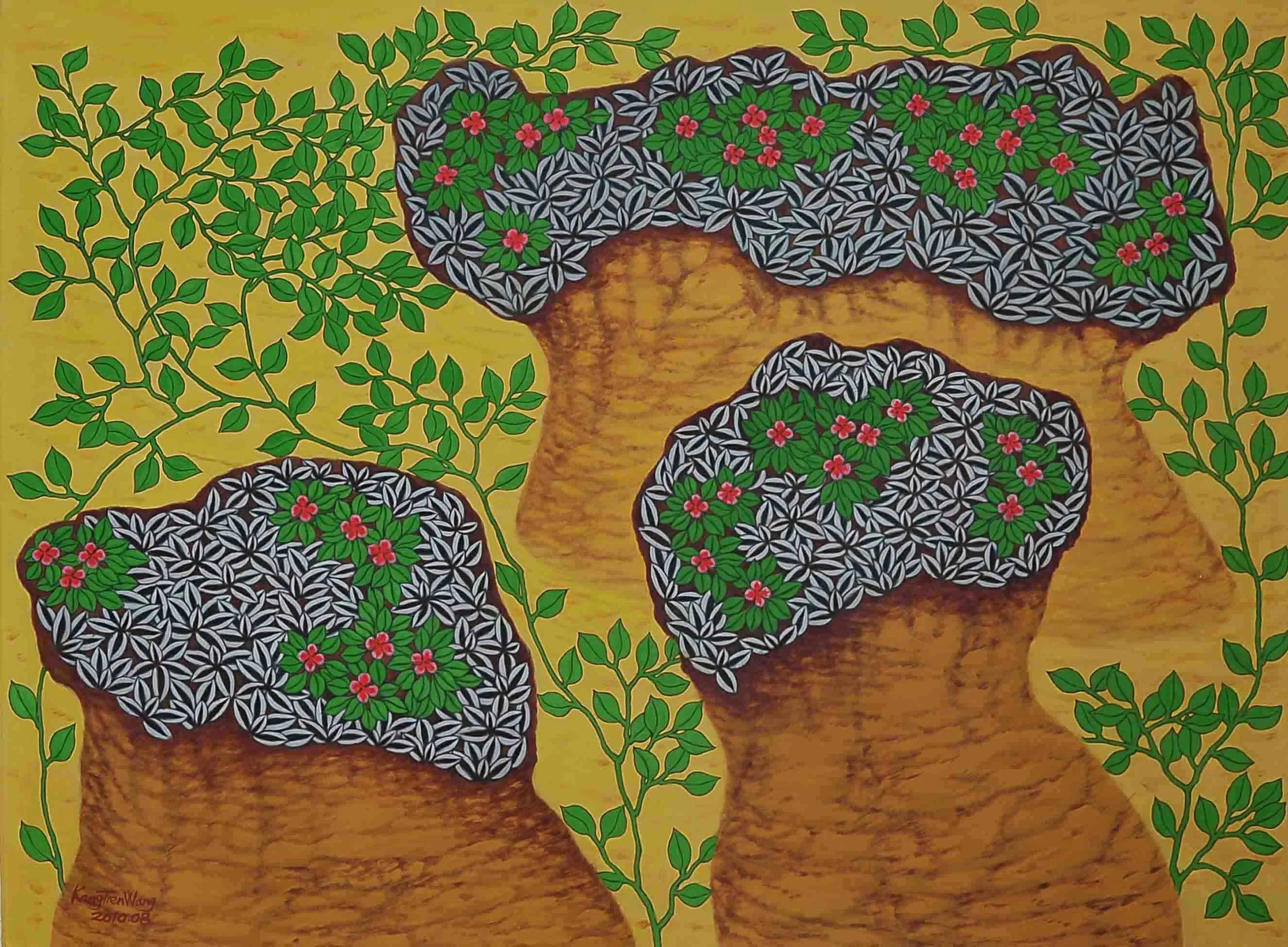 靈石開花Ⅱ 97 x 130cm 2010 壓克力彩.畫布